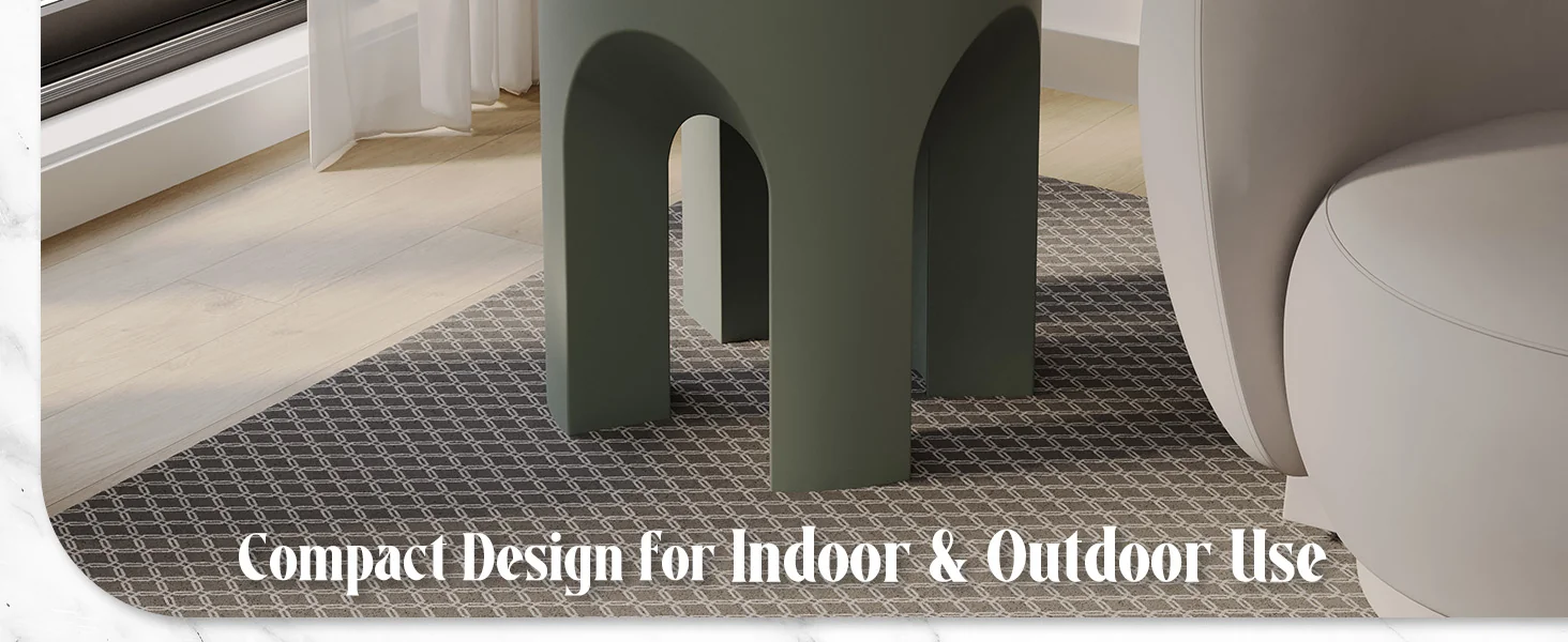 Crus Collection Fiberglass Outdoor Side Table in Grey