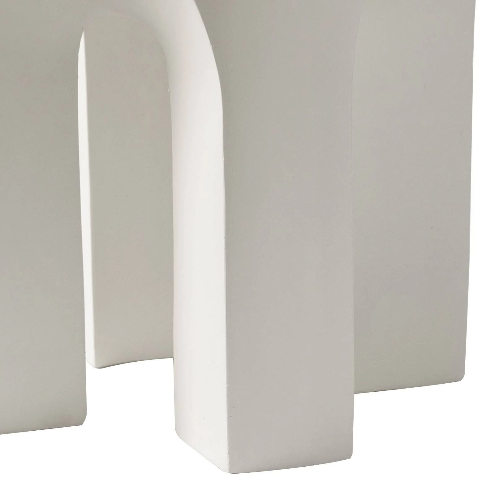 Crus Collection Fiberglass Outdoor Side Table in White