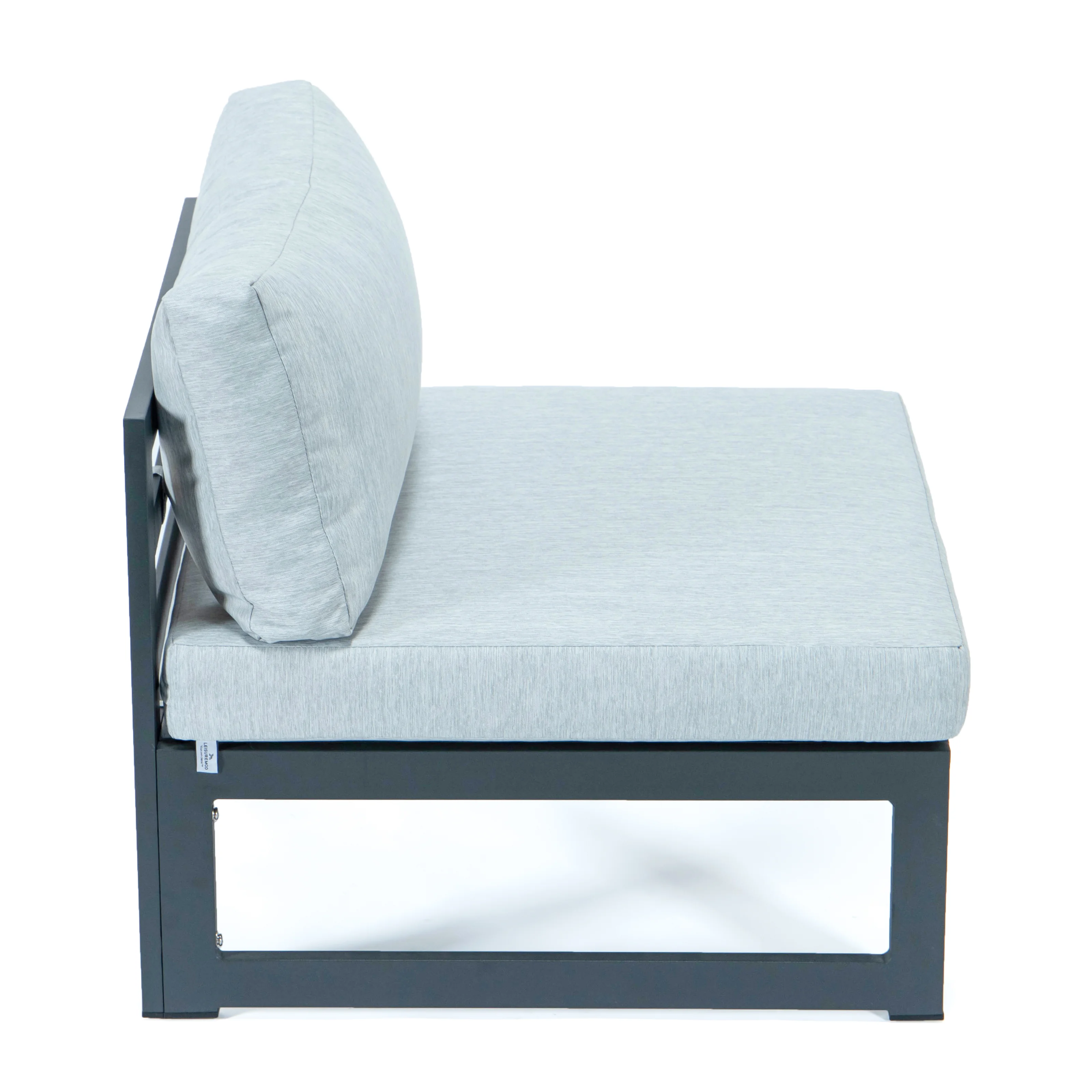 Chelsea 5-Piece Middle Patio Chairs and Coffee Table Set Black Aluminum With Cushions