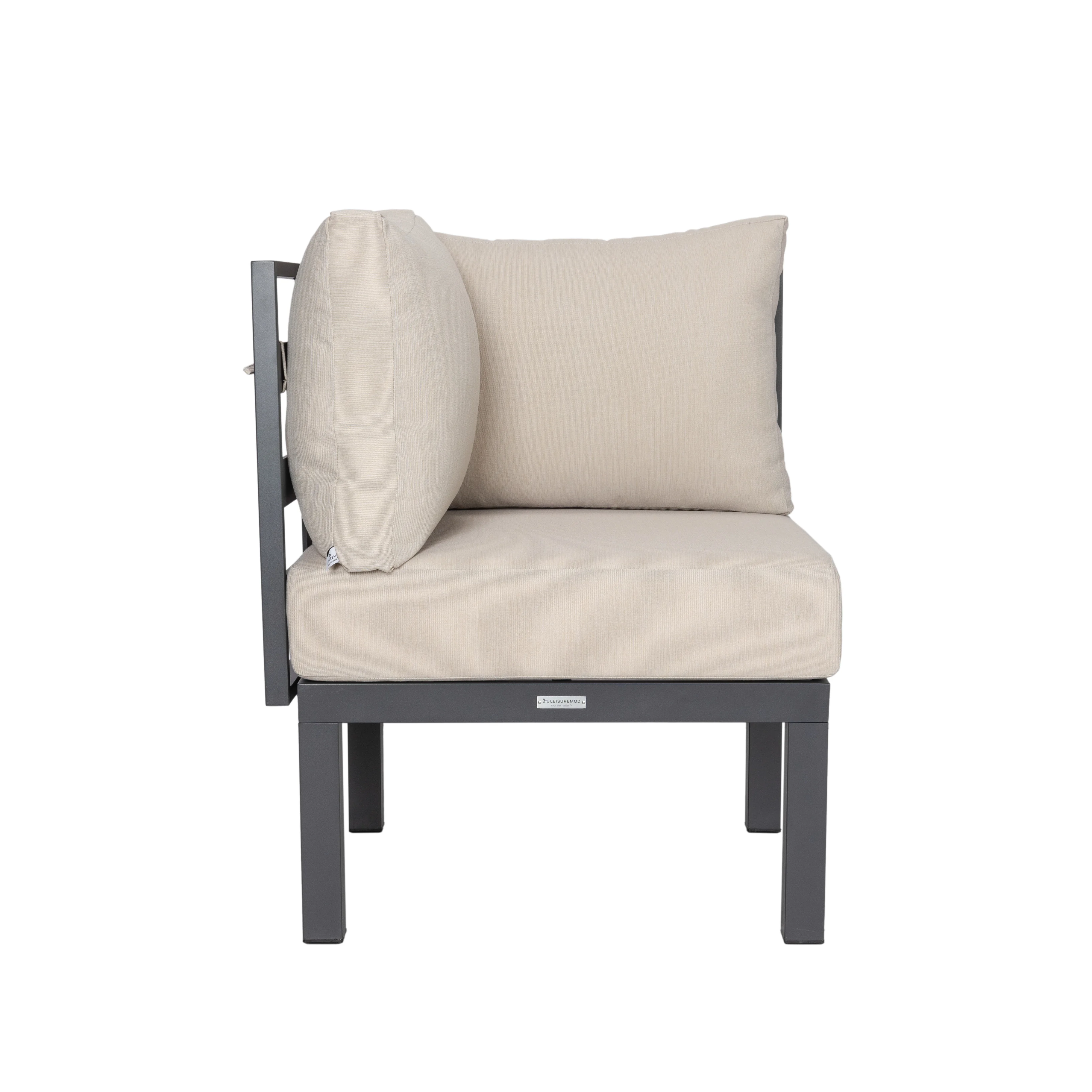 Chelsea 7-Piece Patio Sectional And Coffee Table Set Black Aluminum With Cushions