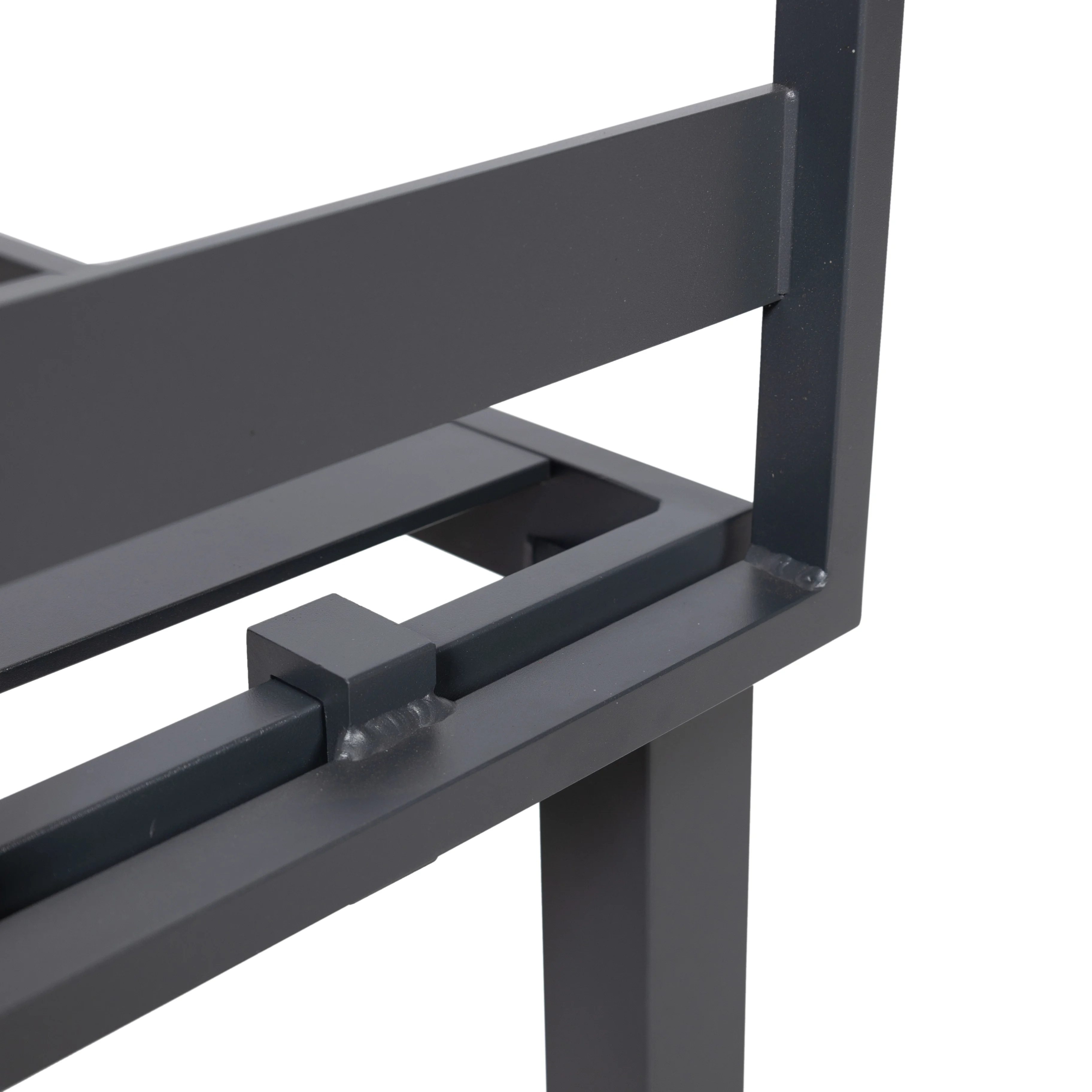 Chelsea 7-Piece Patio Sectional And Coffee Table Set Black Aluminum With Cushions