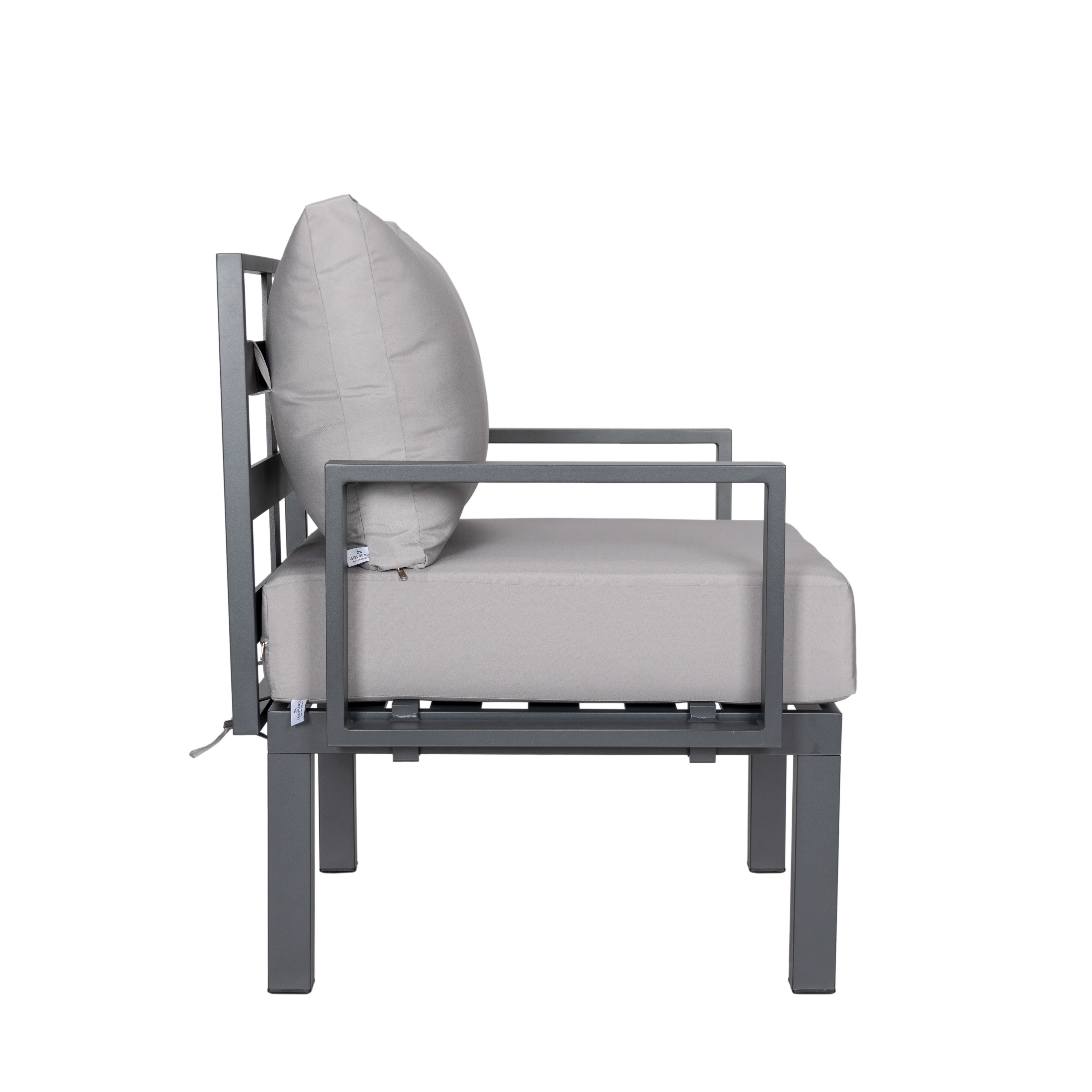 Chelsea 7-Piece Patio Sectional And Coffee Table Set Black Aluminum With Cushions