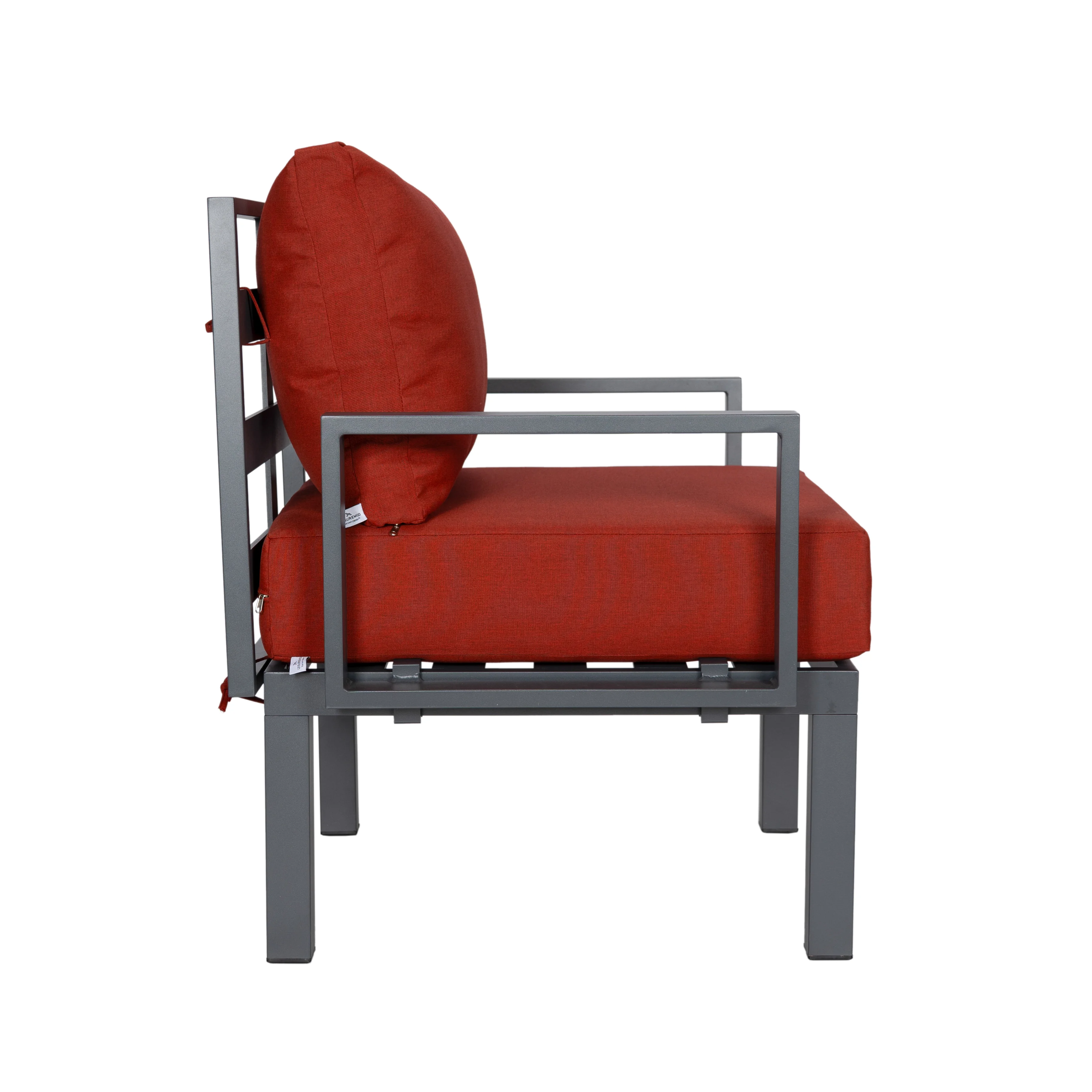 Chelsea 7-Piece Patio Sectional And Coffee Table Set Black Aluminum With Cushions