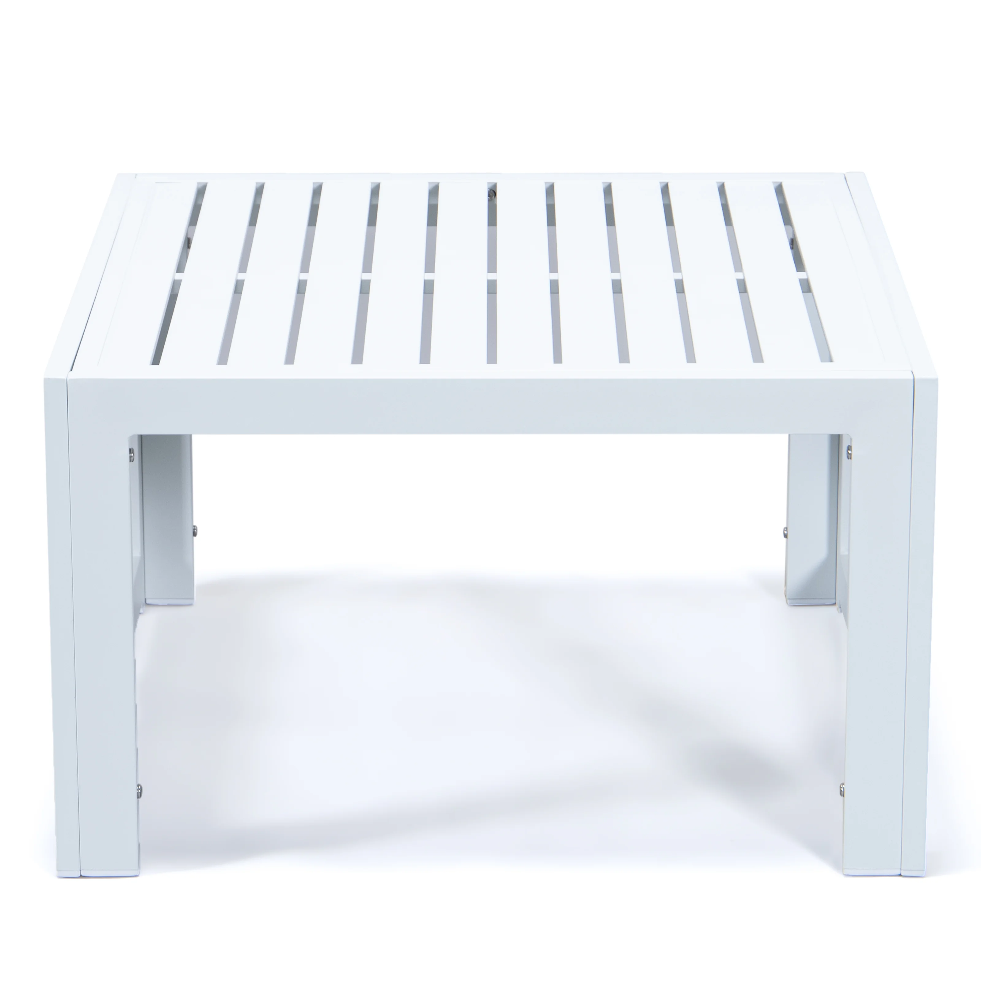 Chelsea 7-Piece Patio Sectional And Coffee Table Set White Aluminum With Cushions