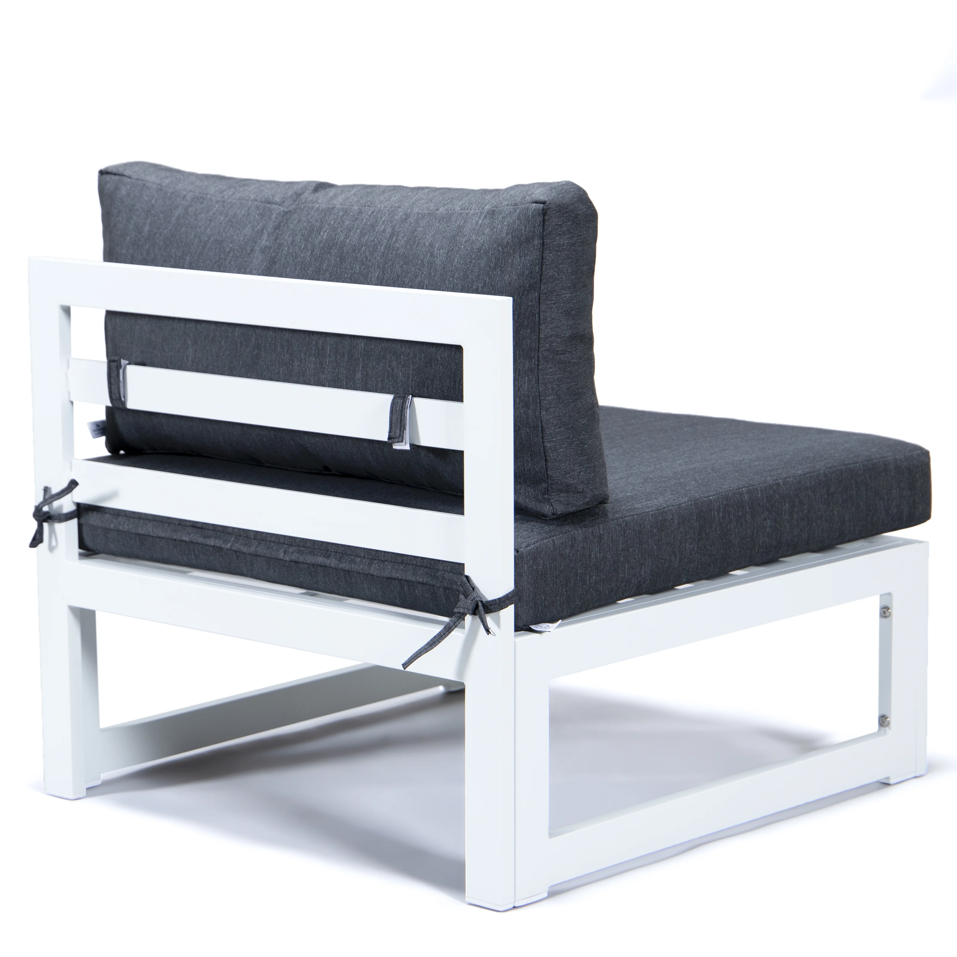 Chelsea 7-Piece Patio Sectional And Coffee Table Set White Aluminum With Cushions