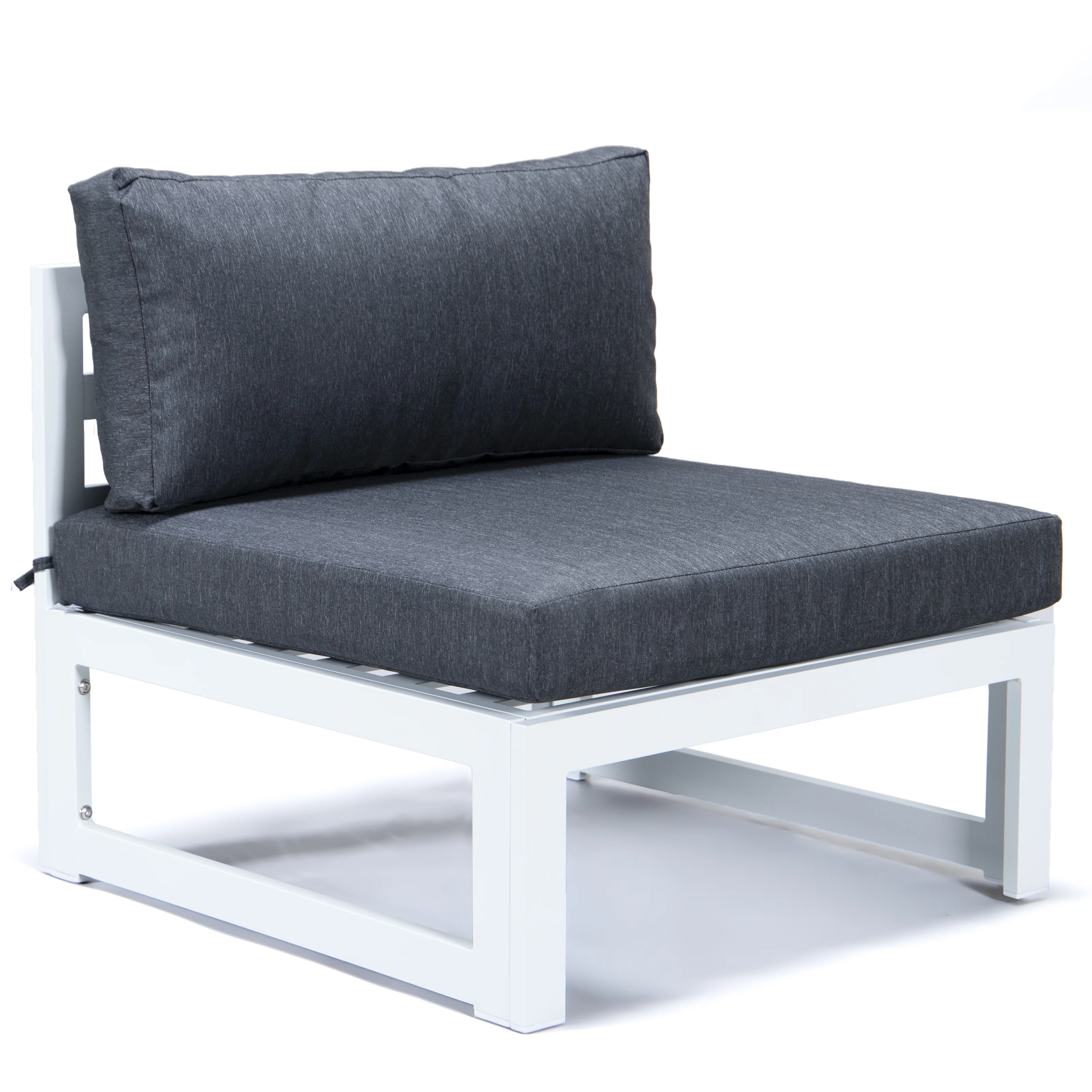 Chelsea 7-Piece Patio Sectional And Coffee Table Set White Aluminum With Cushions