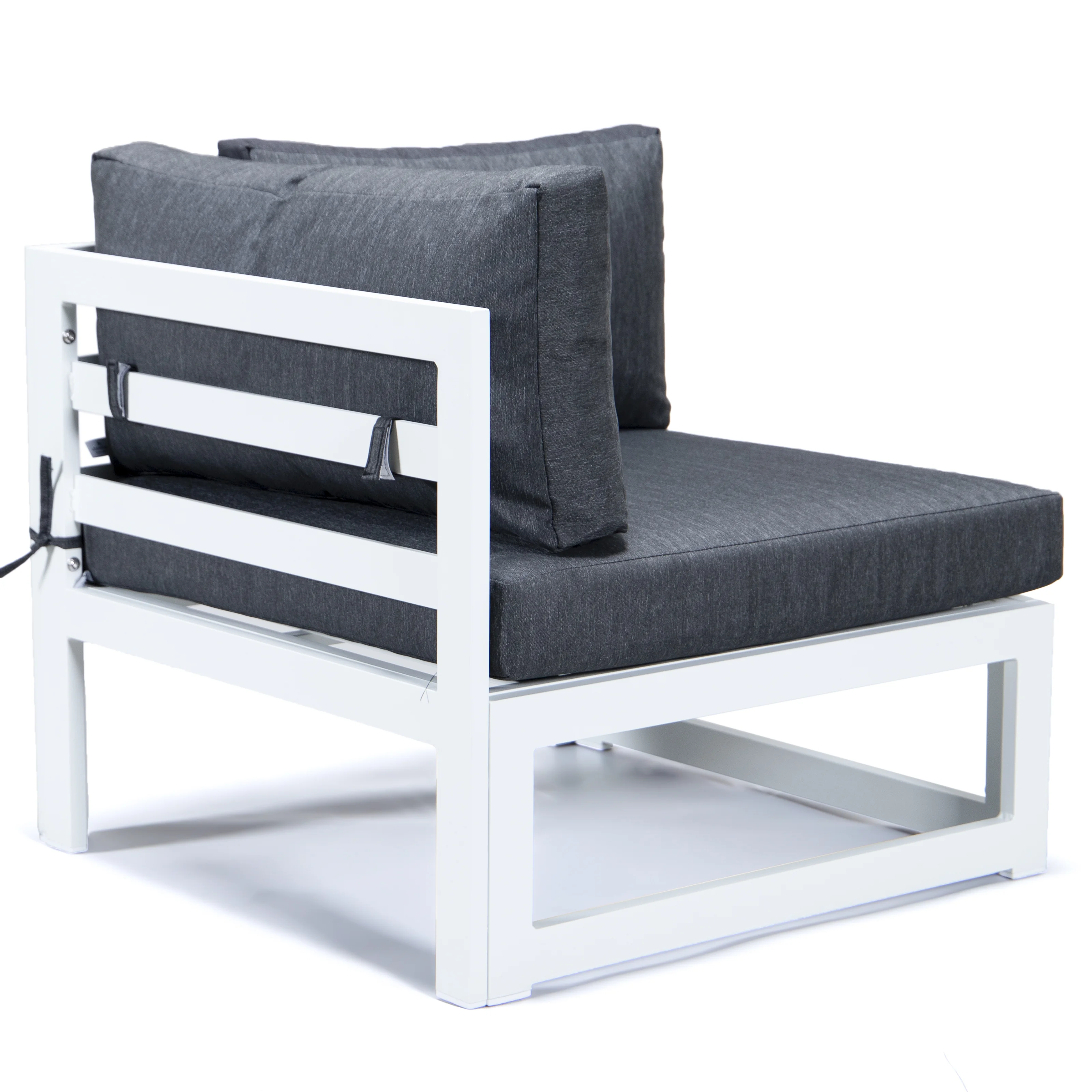 Chelsea 7-Piece Patio Sectional And Coffee Table Set White Aluminum With Cushions