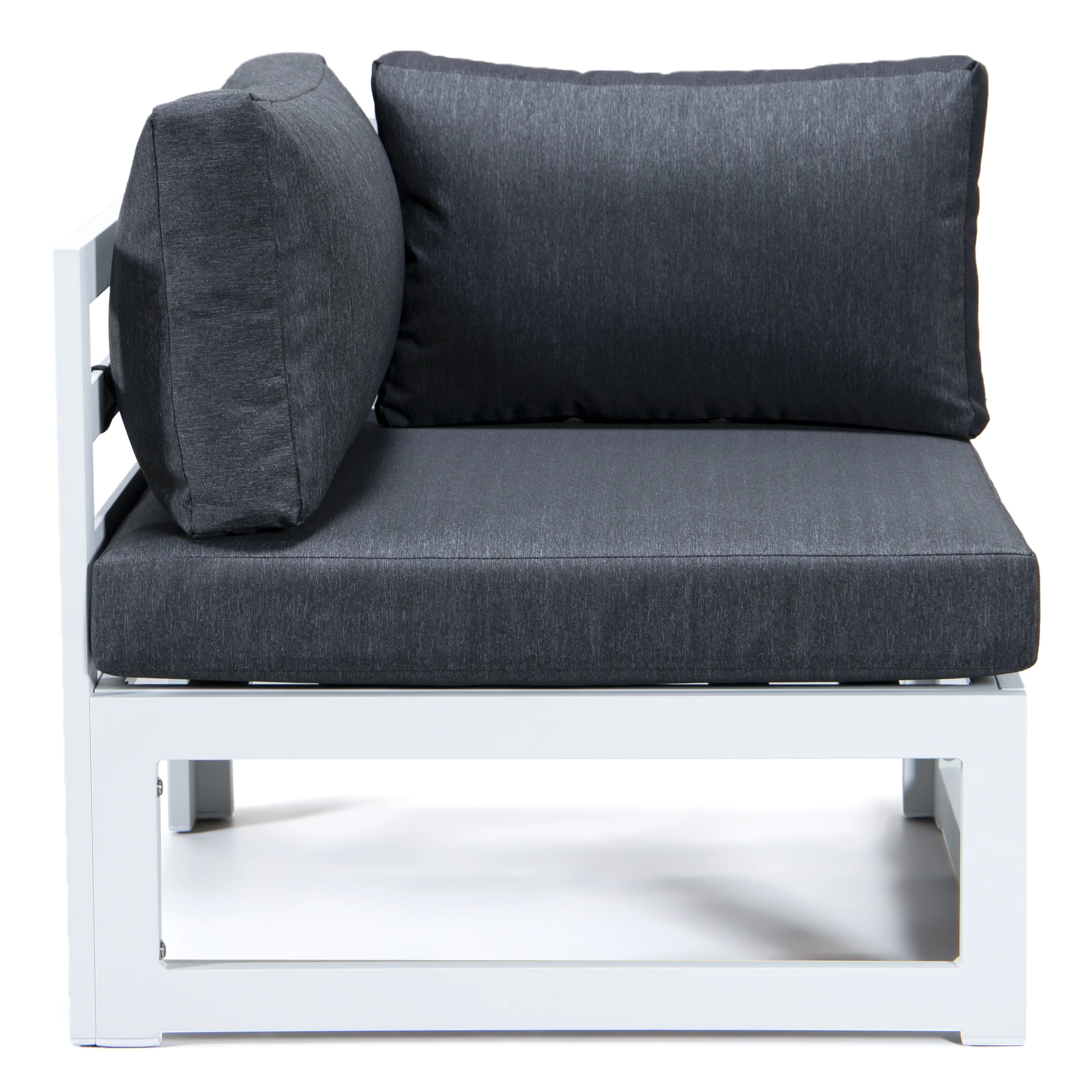 Chelsea 7-Piece Patio Sectional And Coffee Table Set White Aluminum With Cushions