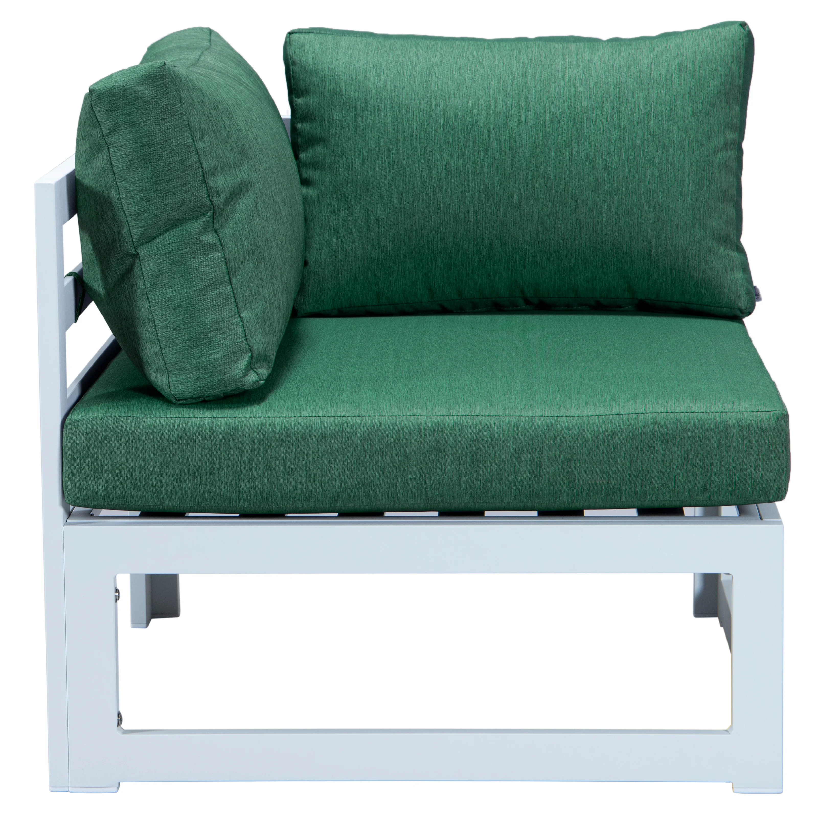 Chelsea 7-Piece Patio Sectional And Coffee Table Set White Aluminum With Cushions