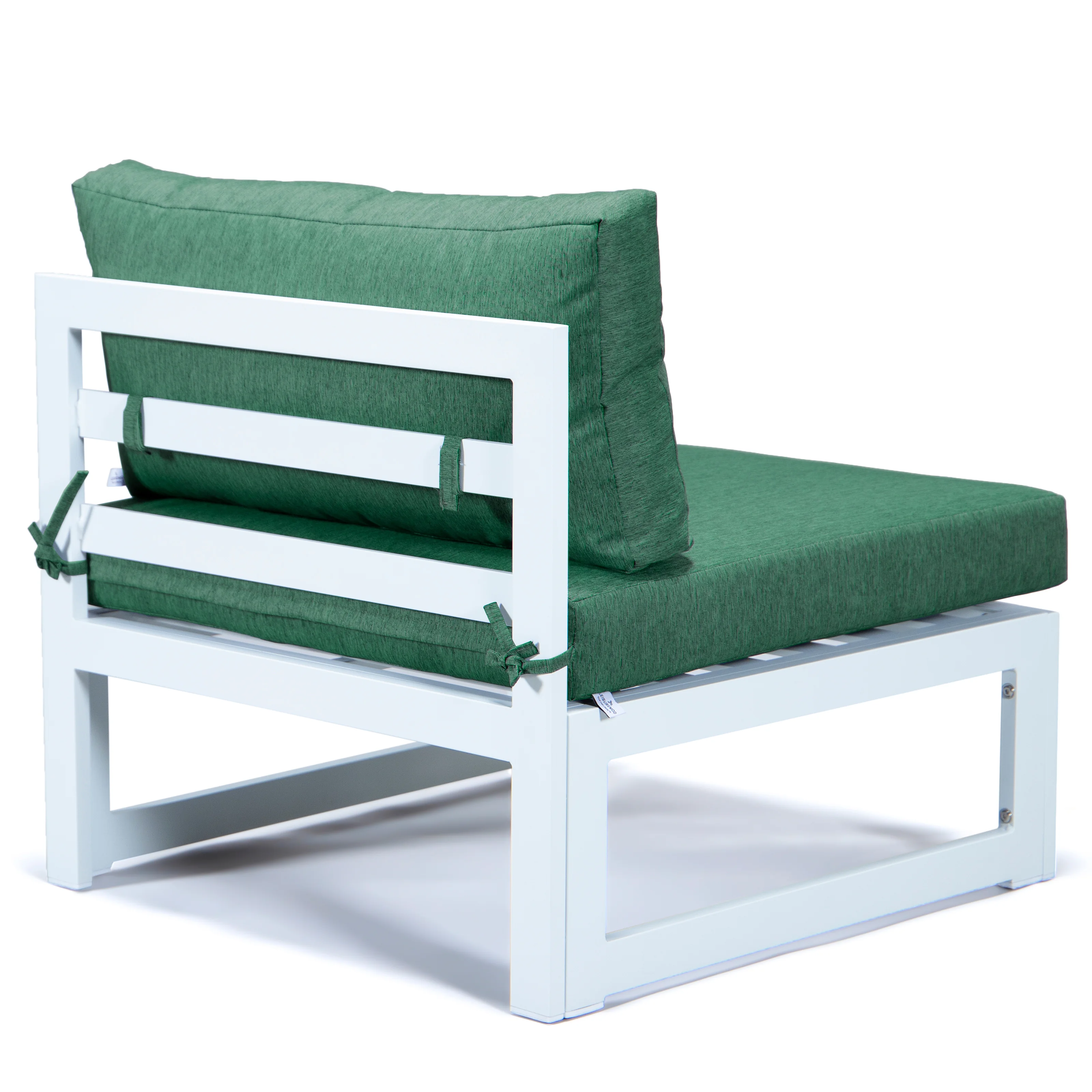 Chelsea 7-Piece Patio Sectional And Coffee Table Set White Aluminum With Cushions