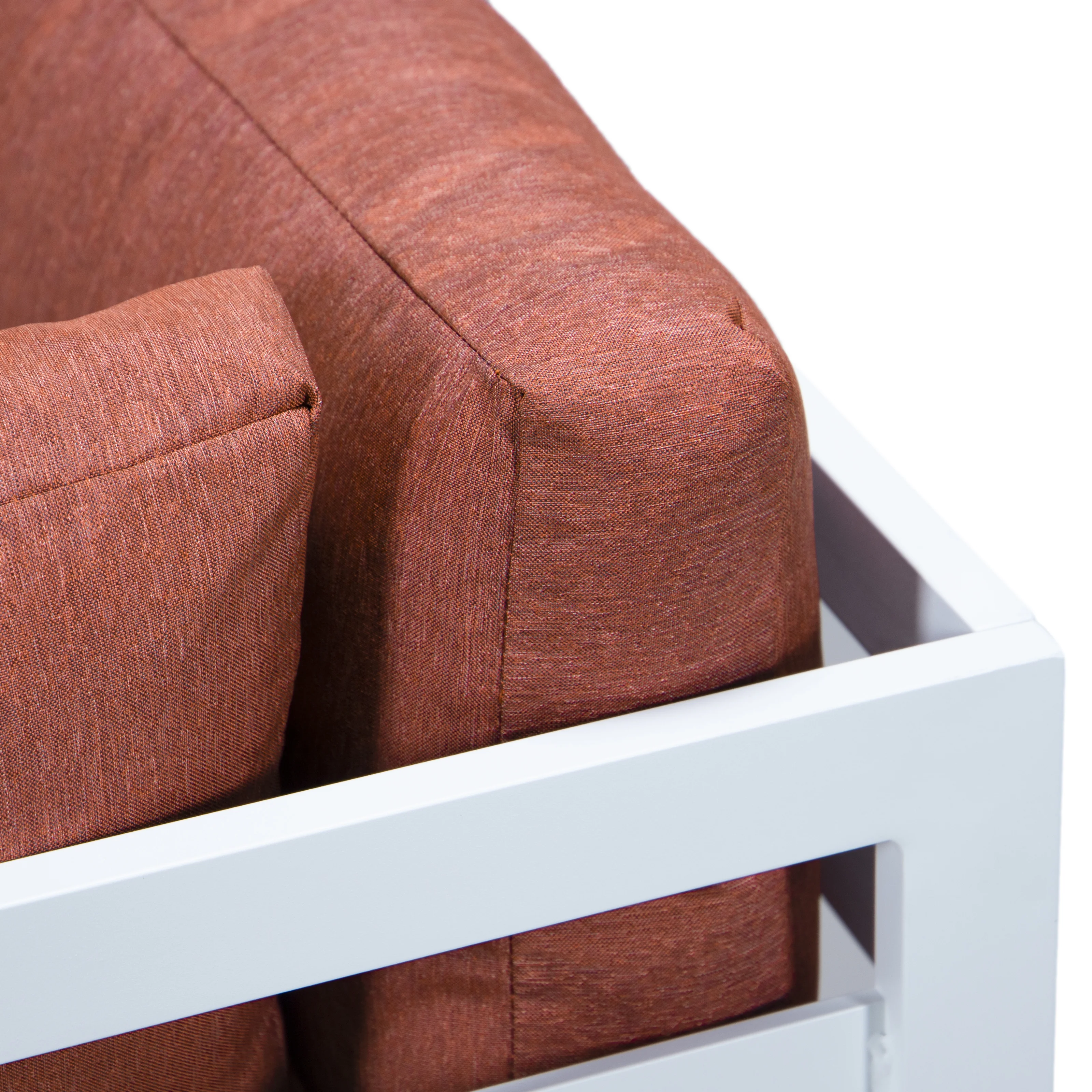 Chelsea 7-Piece Patio Sectional And Coffee Table Set White Aluminum With Cushions