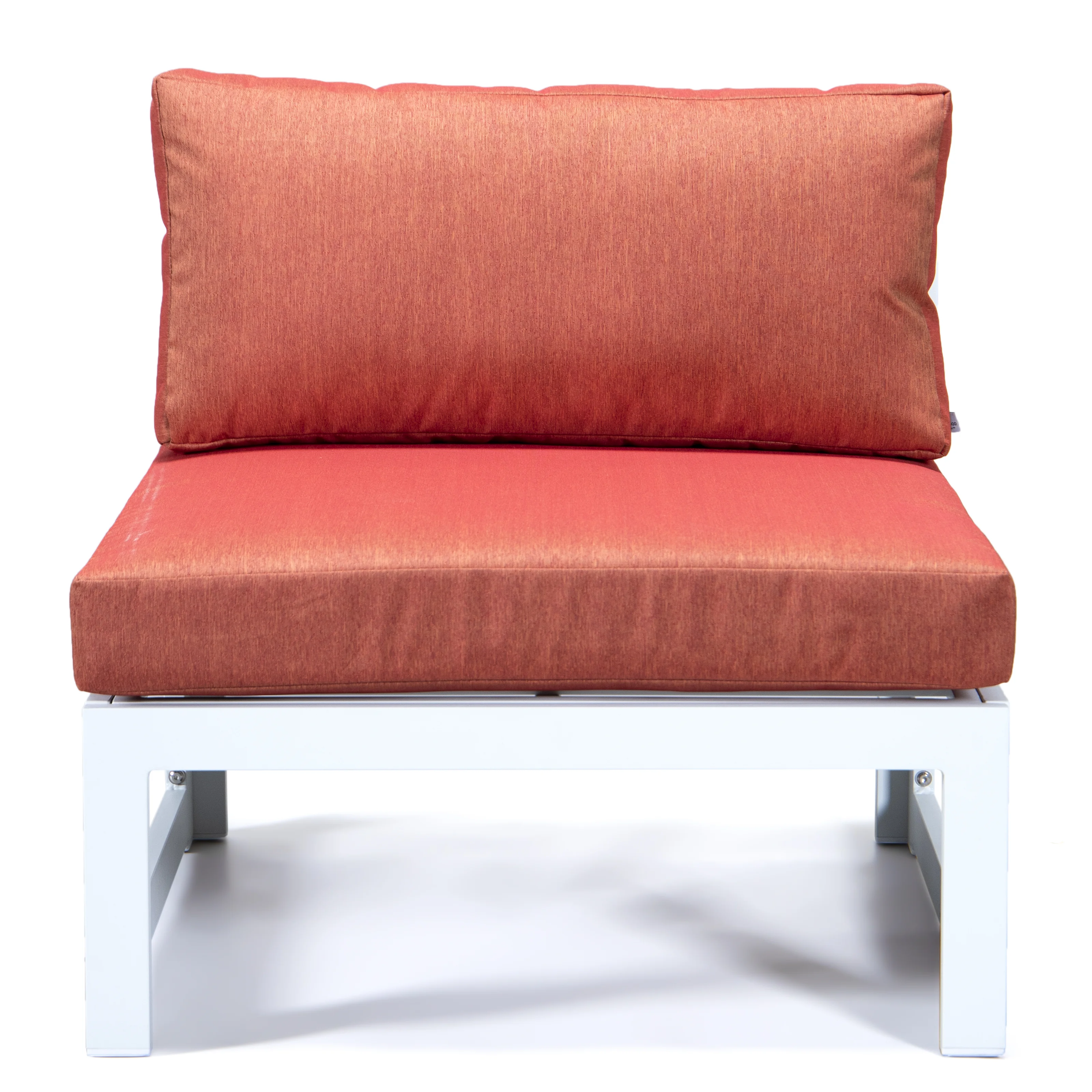 Chelsea 7-Piece Patio Sectional And Coffee Table Set White Aluminum With Cushions