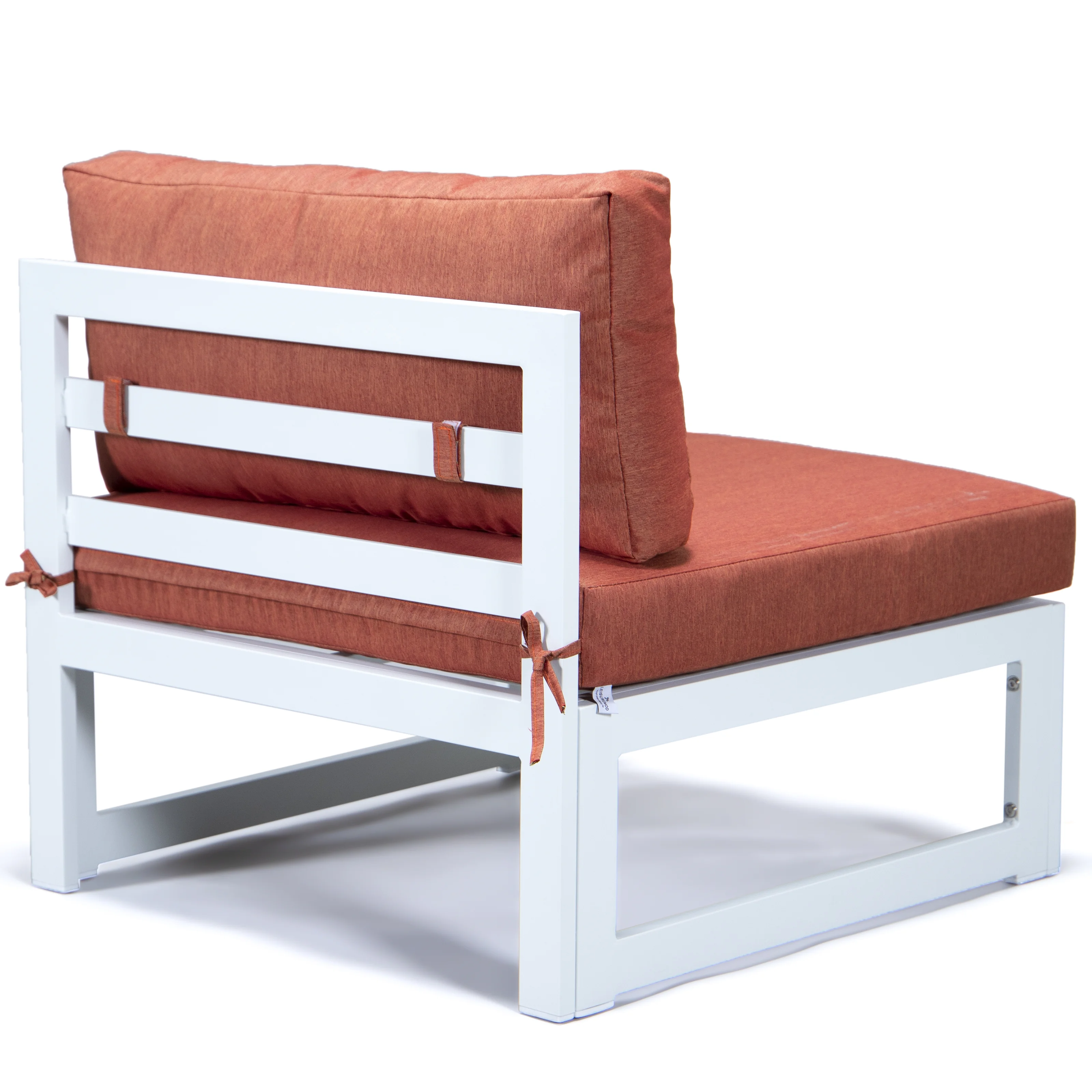 Chelsea 7-Piece Patio Sectional And Coffee Table Set White Aluminum With Cushions