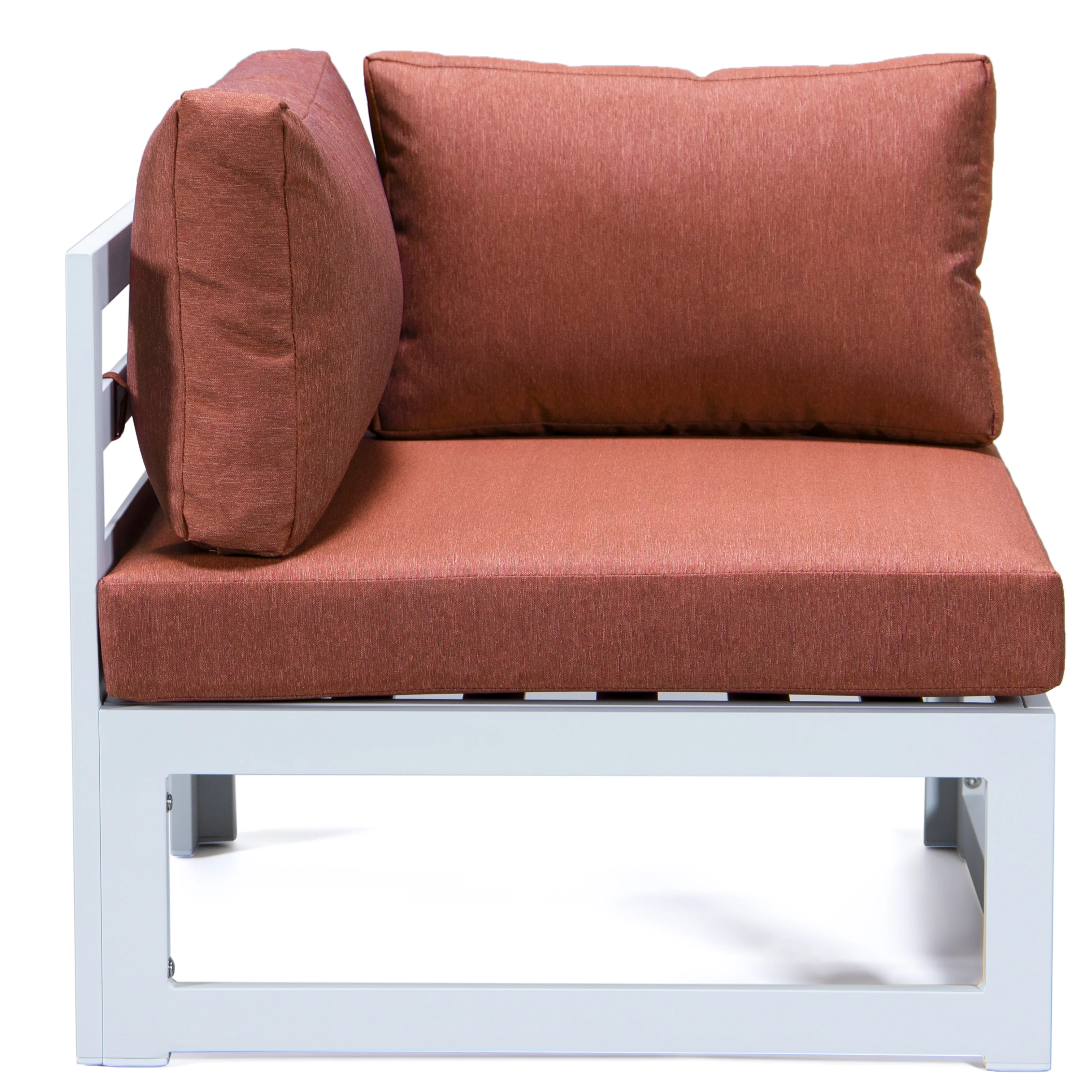 Chelsea 7-Piece Patio Sectional And Coffee Table Set White Aluminum With Cushions