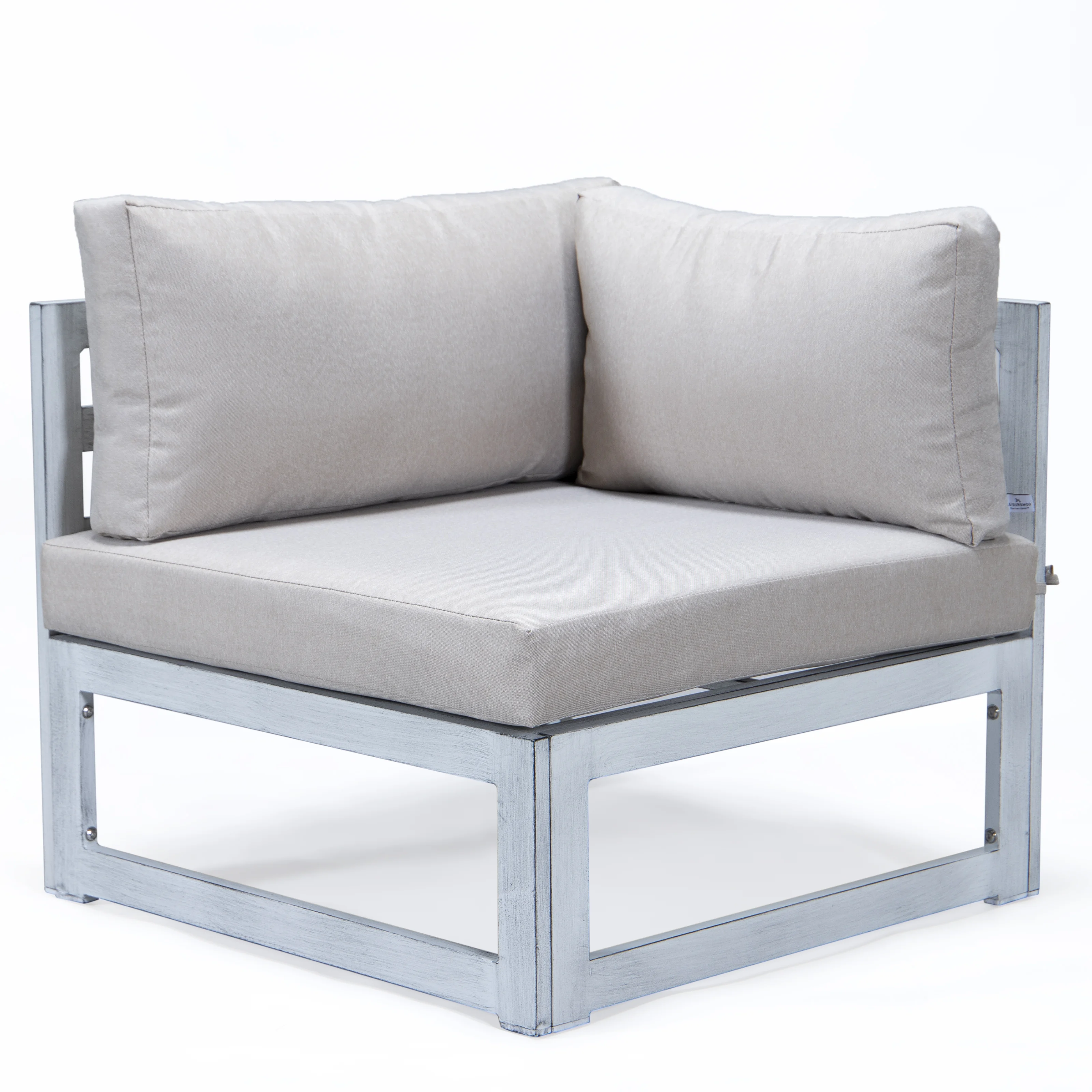 Chelsea 7-Piece Patio Sectional And Coffee Table Set Weathered Grey Aluminum With Cushions
