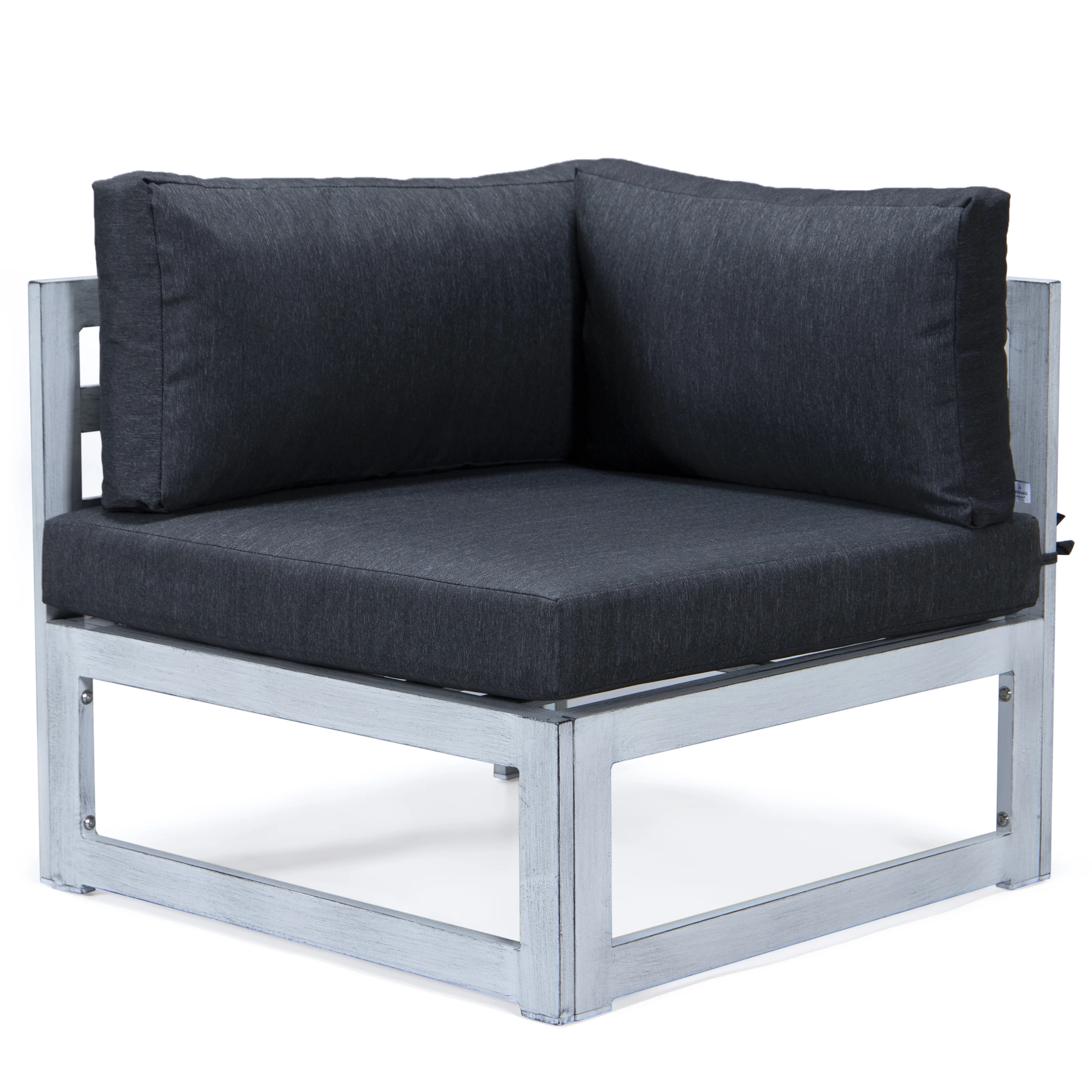 Chelsea 7-Piece Patio Sectional And Coffee Table Set Weathered Grey Aluminum With Cushions