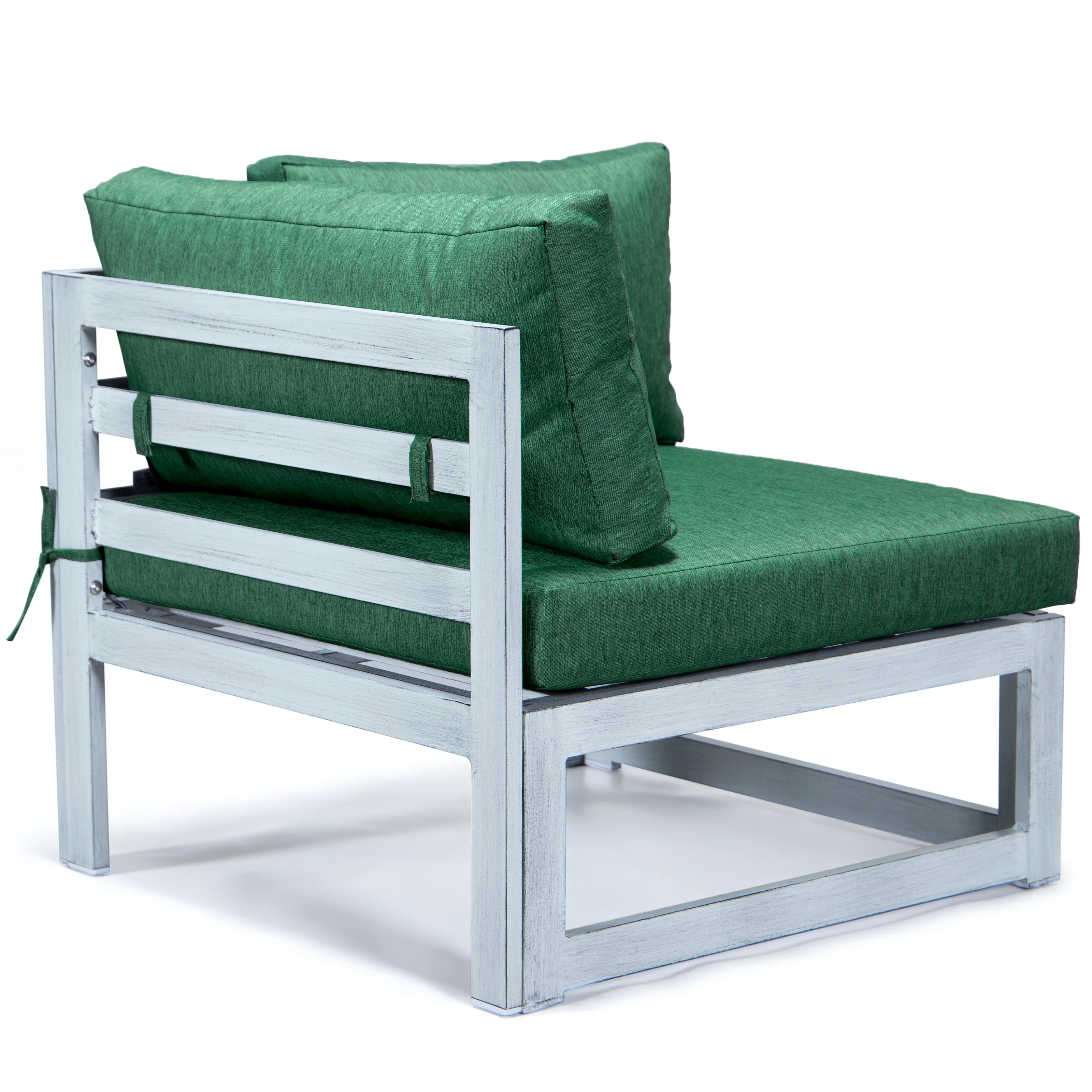 Chelsea 7-Piece Patio Sectional And Coffee Table Set Weathered Grey Aluminum With Cushions