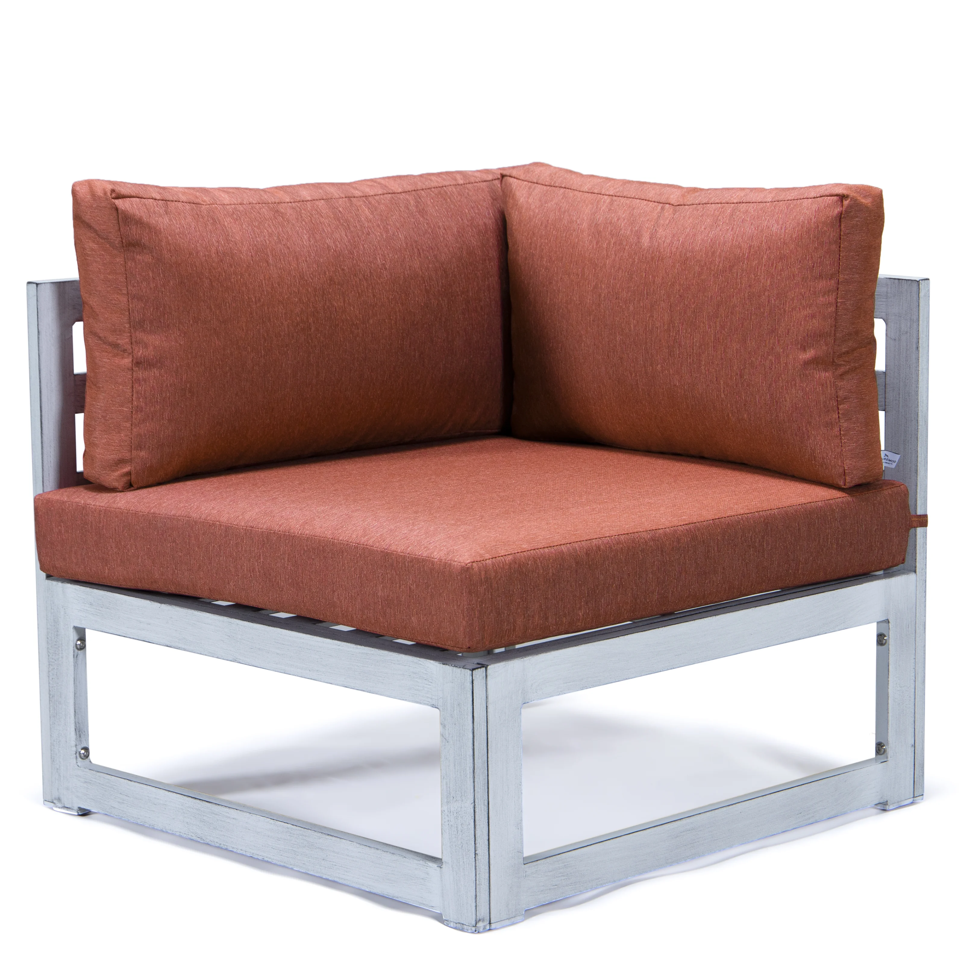 Chelsea 7-Piece Patio Sectional And Coffee Table Set Weathered Grey Aluminum With Cushions