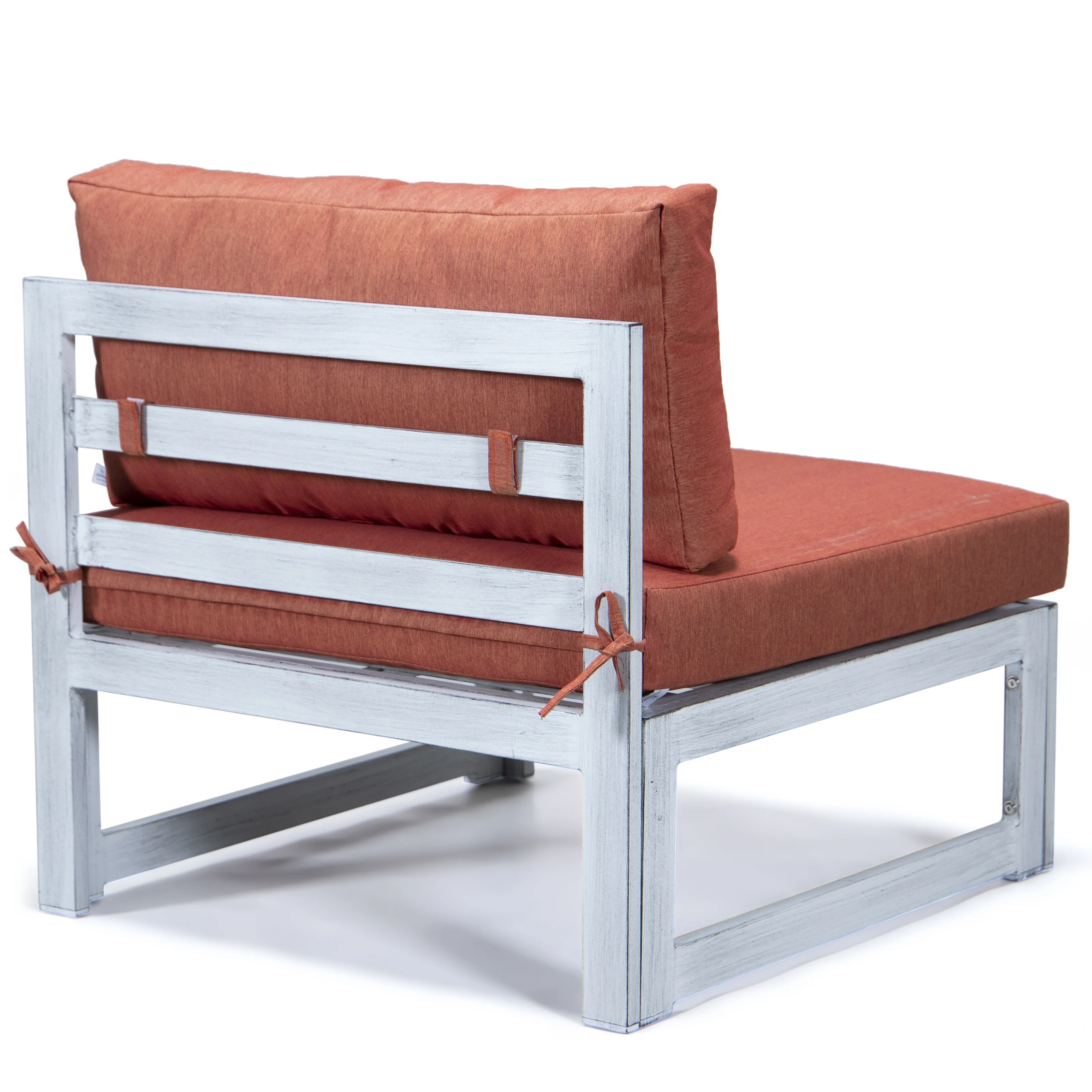 Chelsea 7-Piece Patio Sectional And Coffee Table Set Weathered Grey Aluminum With Cushions