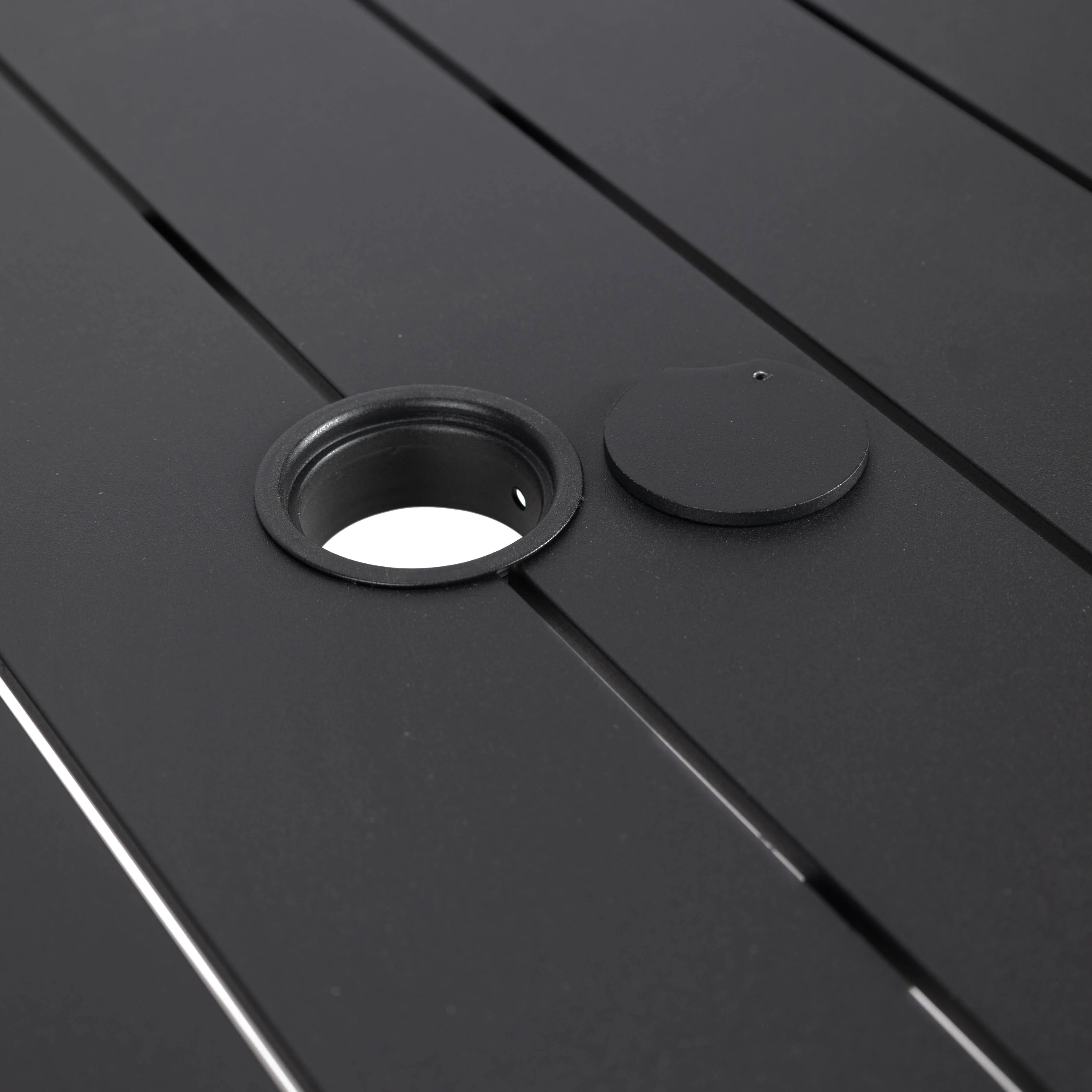 Chelsea Aluminum Outdoor 63" Dining Table in Black