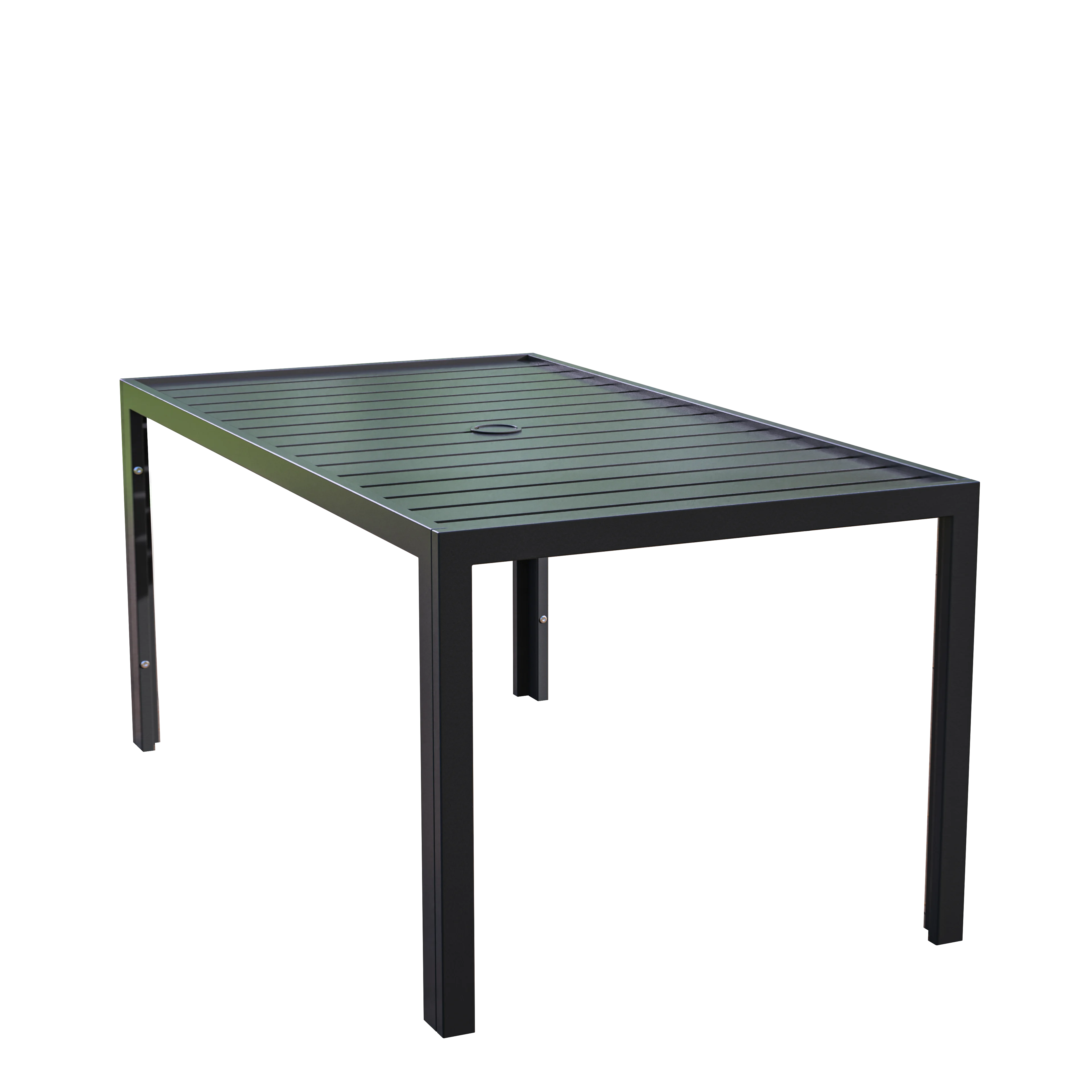 Chelsea Aluminum Outdoor 63" Dining Table in Black