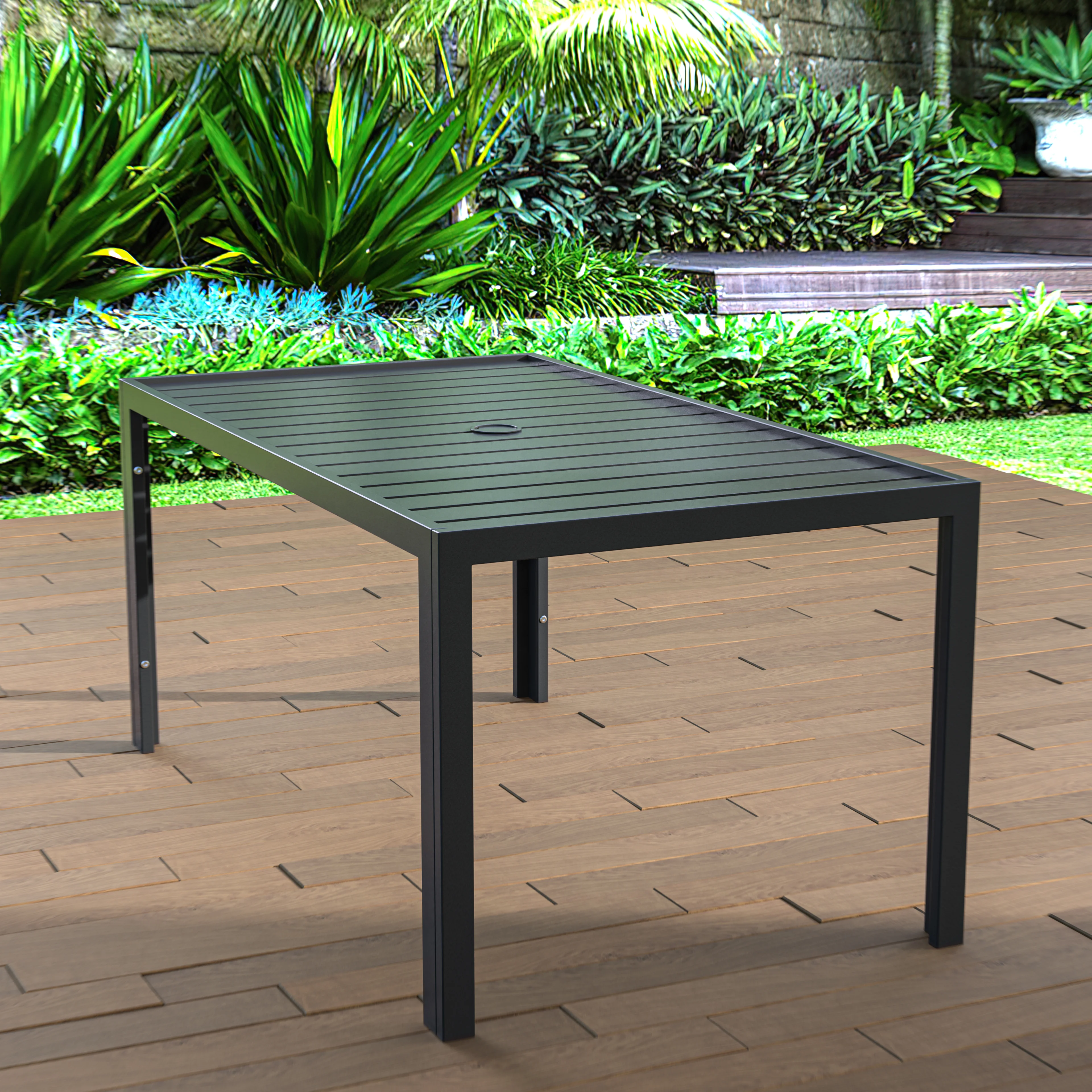 Chelsea Aluminum Outdoor 63" Dining Table in Black