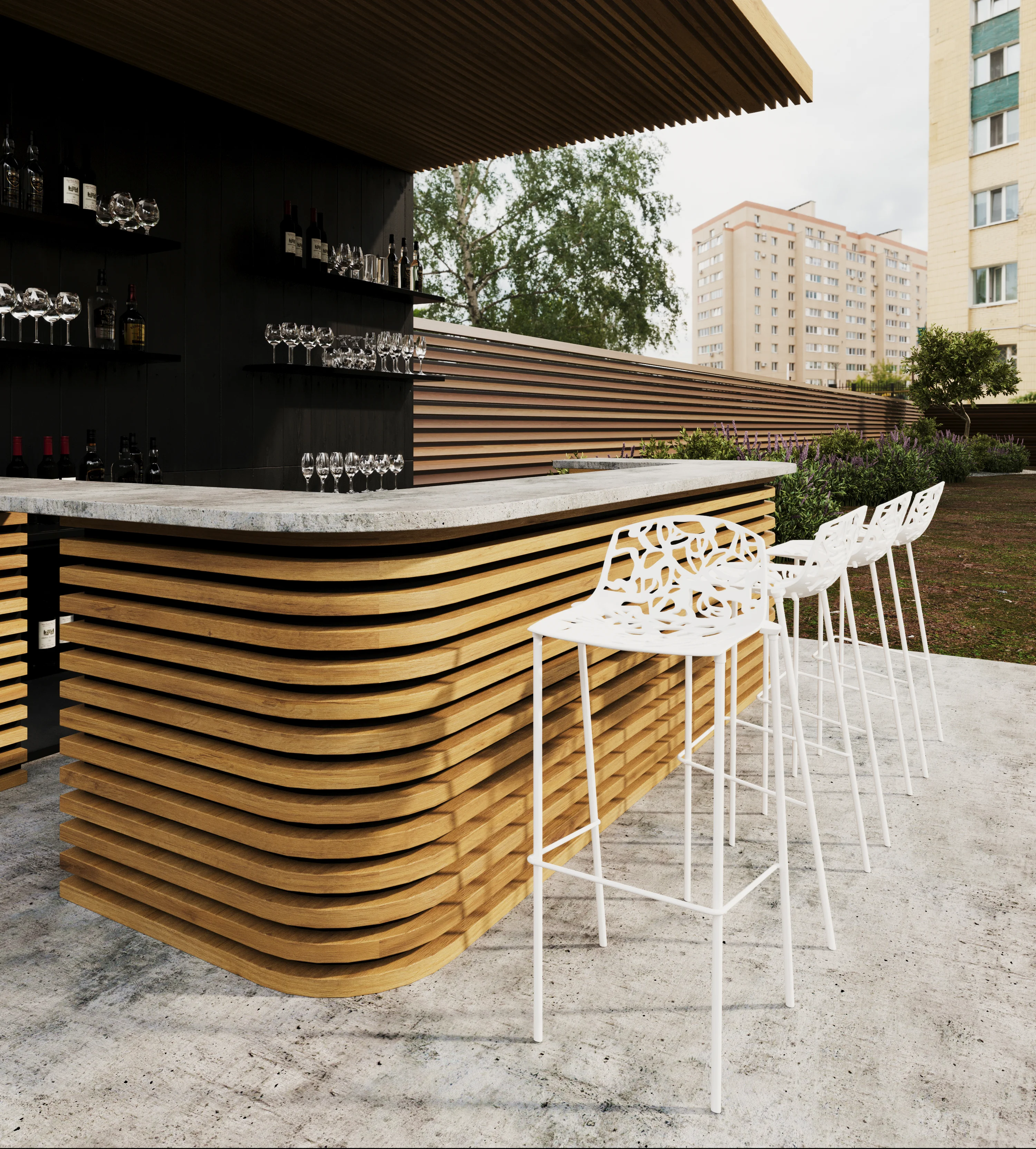 Devon Mid-Century Modern Aluminum Bar Stool with Powder Coated Frame and Footrest