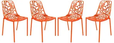 Modern Devon Aluminum Chair, Set of 4