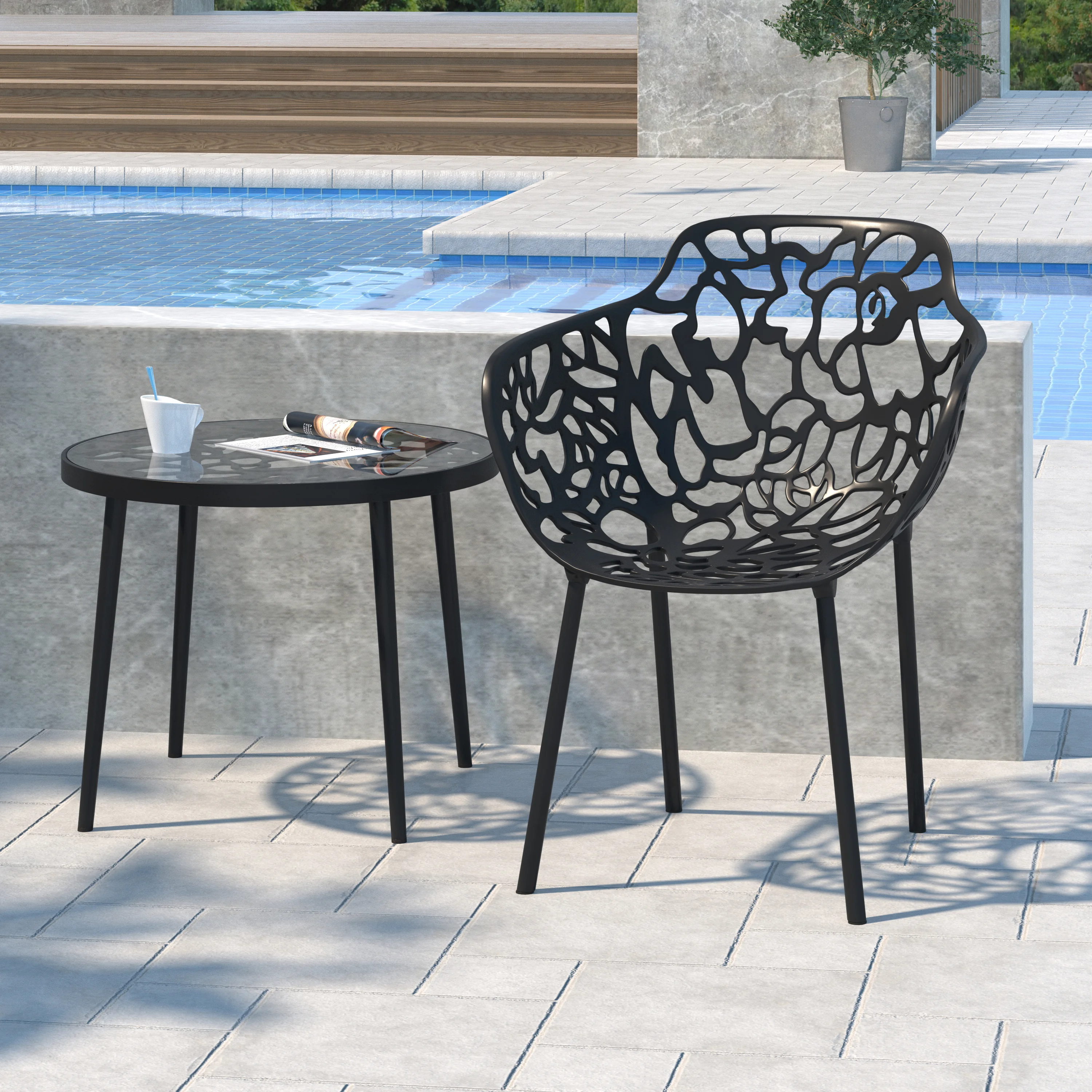 Modern Devon Aluminum Armchair