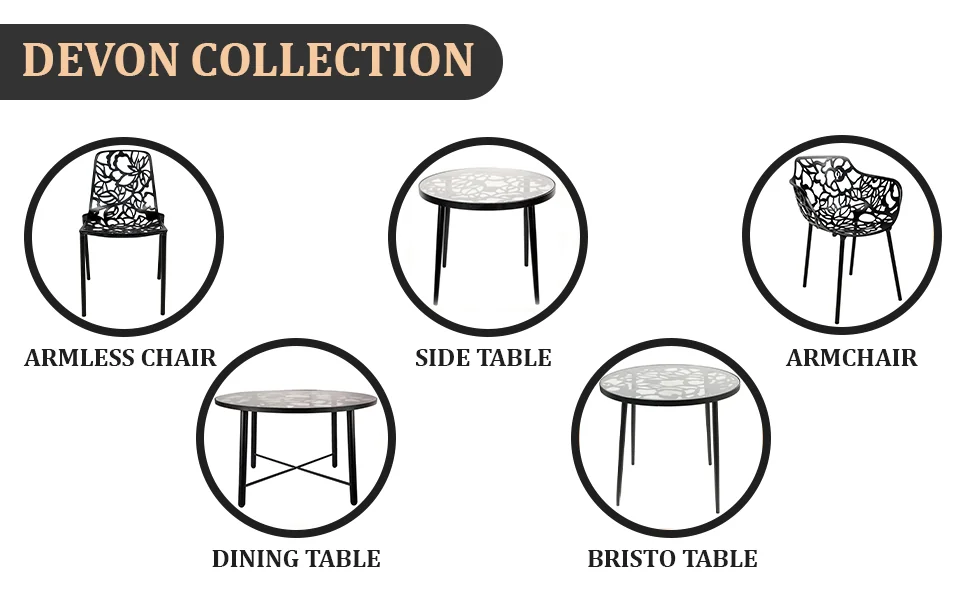 Modern Devon Aluminum Armchair, Set of 2