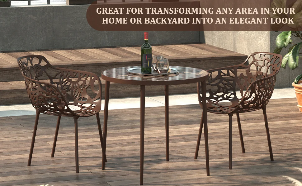 Modern Devon Aluminum Armchair, Set of 2