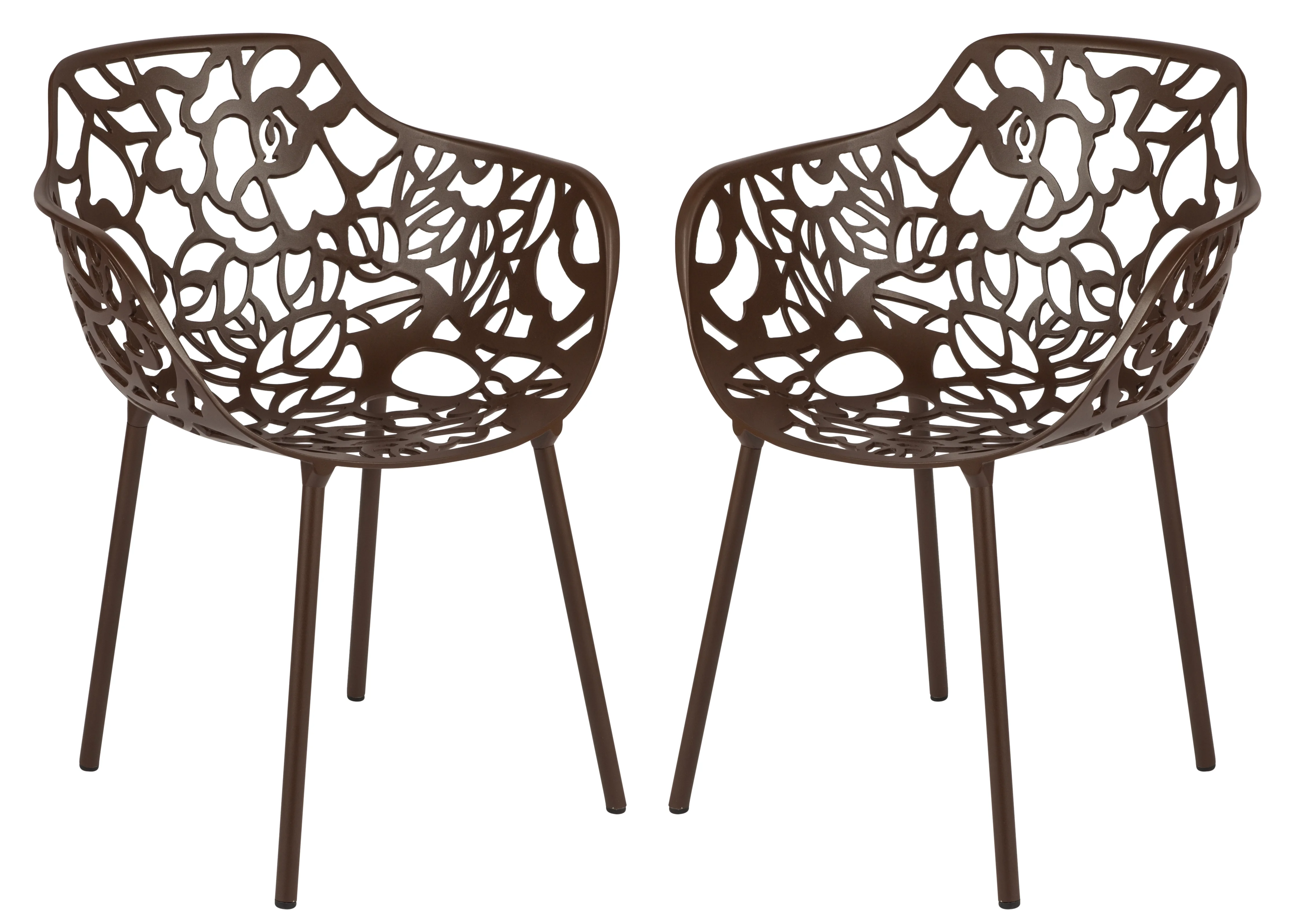 Modern Devon Aluminum Armchair, Set of 2