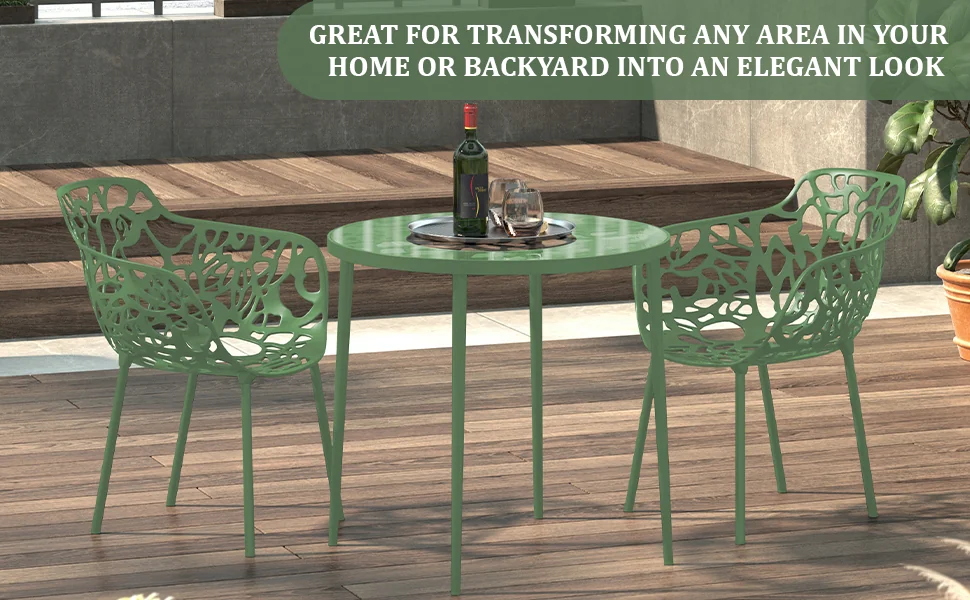 Modern Devon Aluminum Armchair, Set of 2