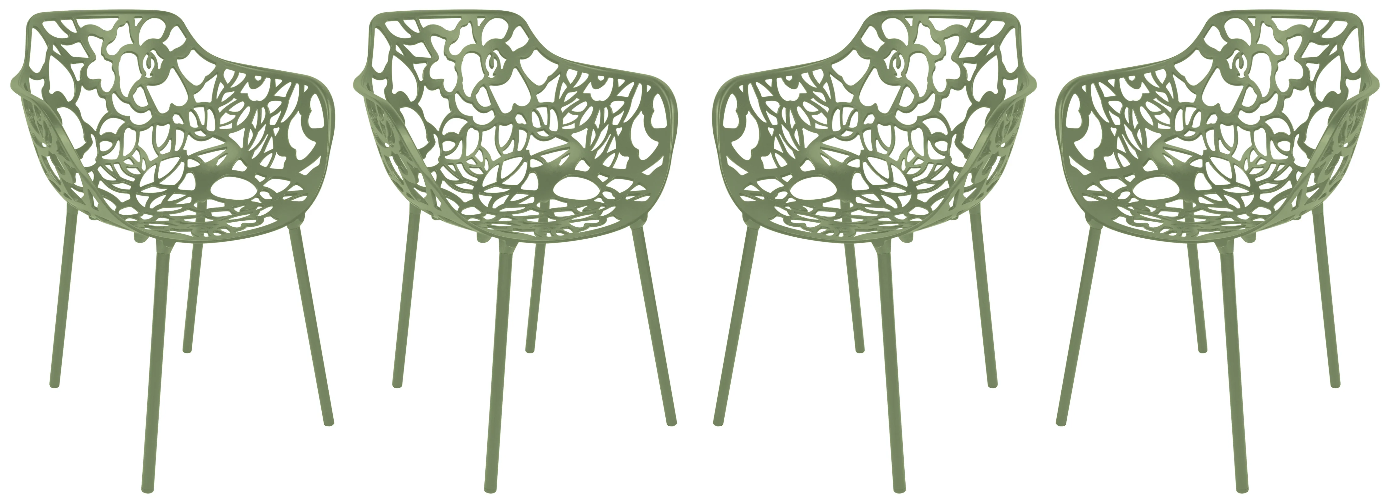 Modern Devon Aluminum Armchair, Set of 4