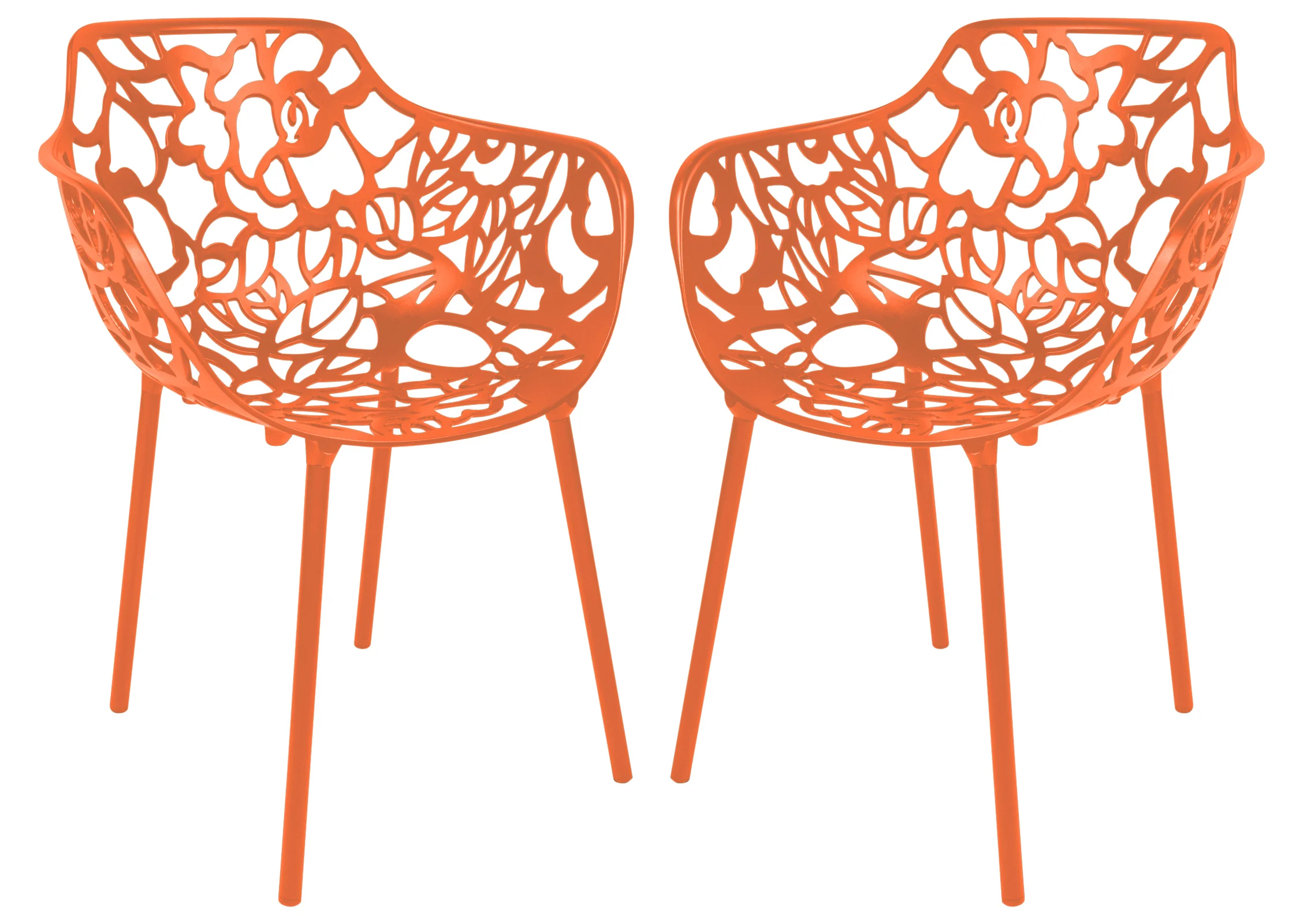 Modern Devon Aluminum Armchair, Set of 2