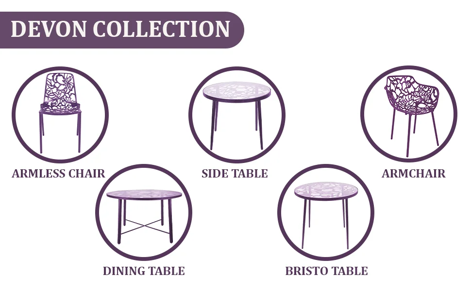 Modern Devon Aluminum Armchair, Set of 2