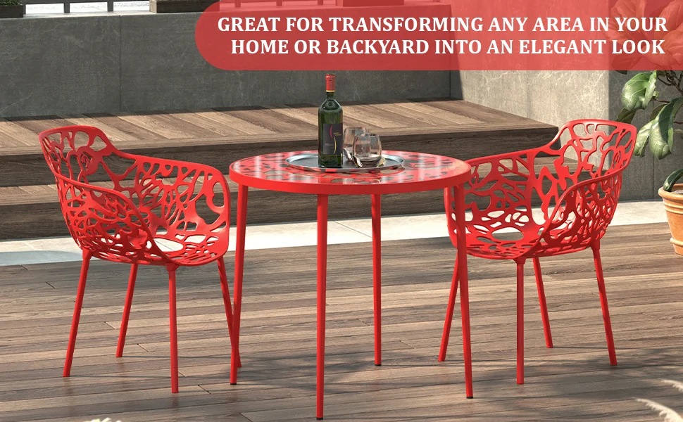 Modern Devon Aluminum Armchair, Set of 2