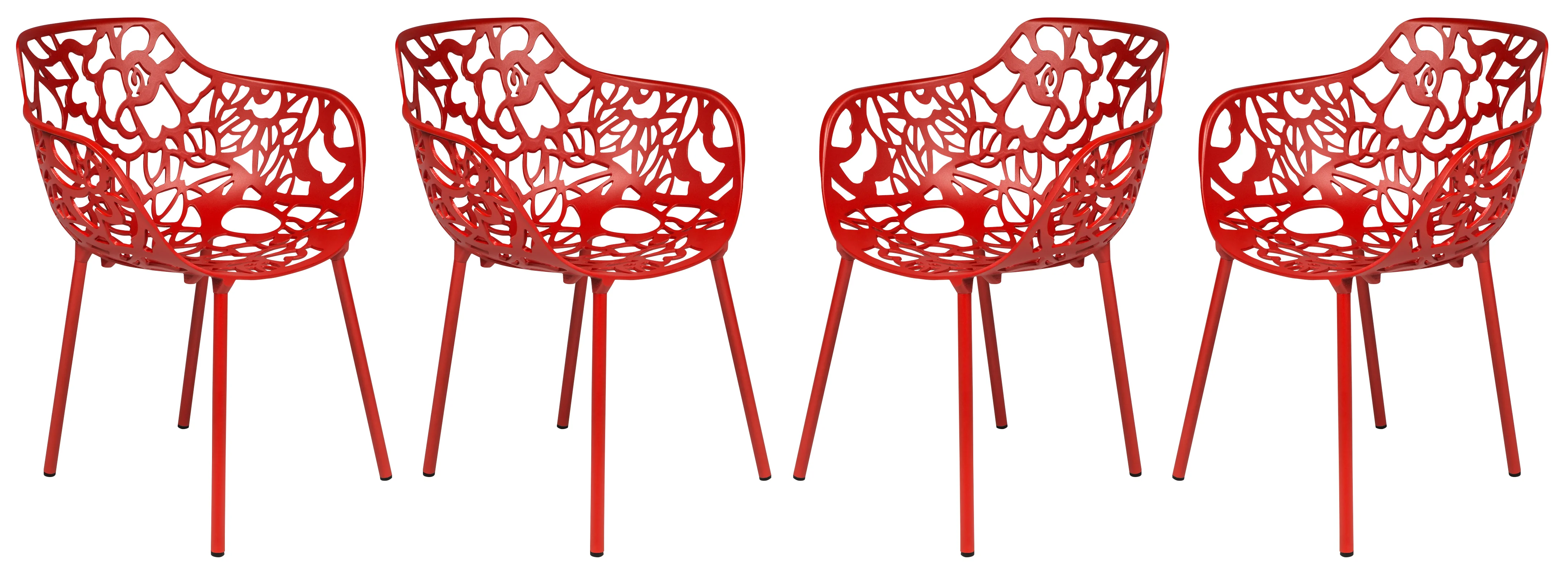 Modern Devon Aluminum Armchair, Set of 4