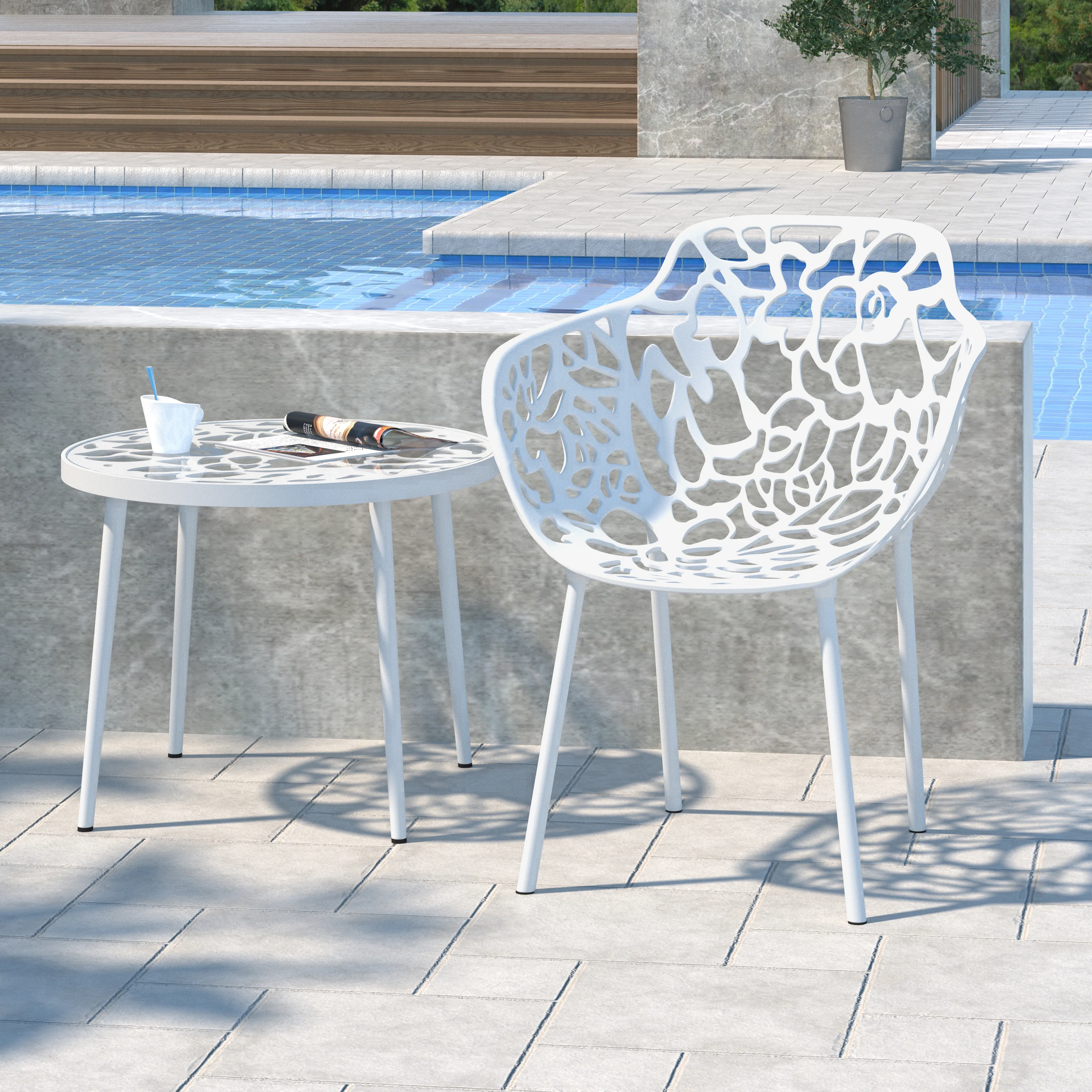 Modern Devon Aluminum Armchair