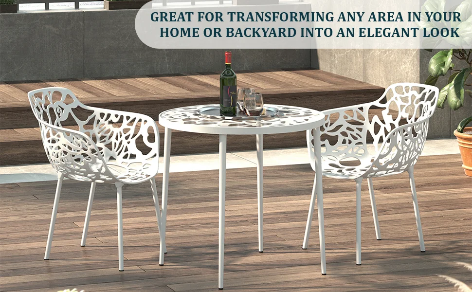 Modern Devon Aluminum Armchair, Set of 4