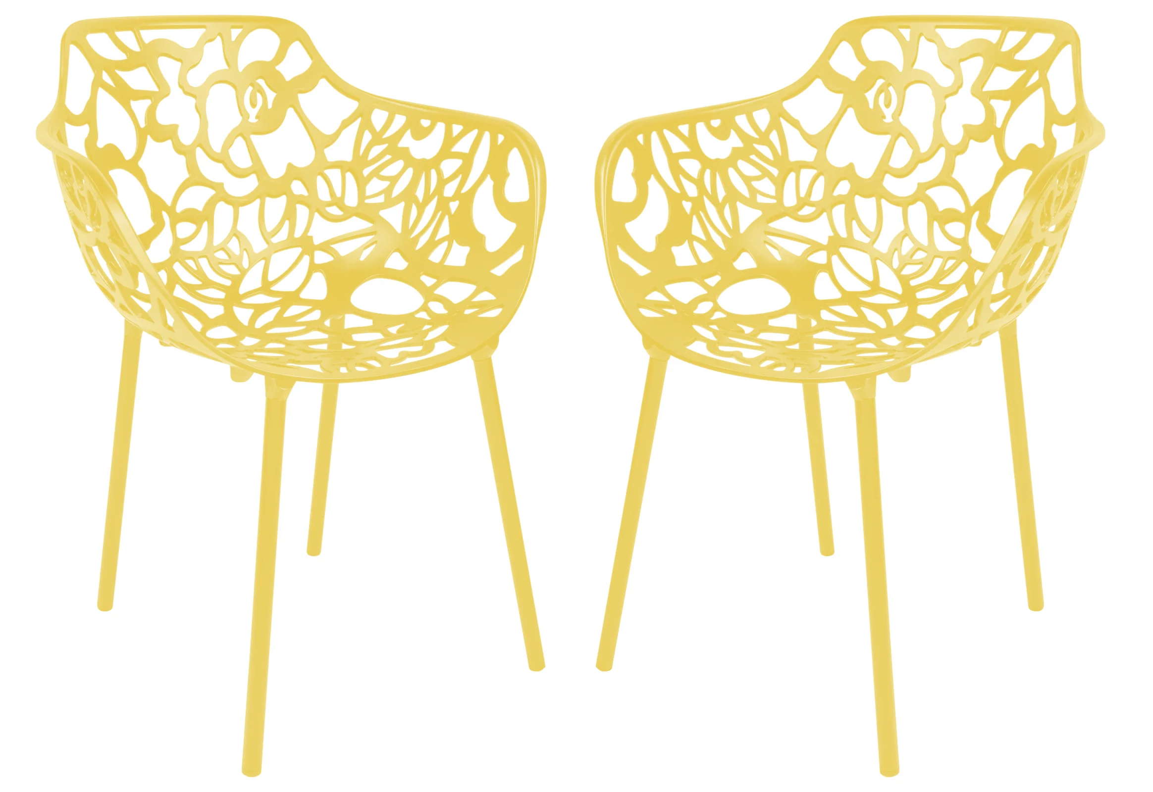 Modern Devon Aluminum Armchair, Set of 2