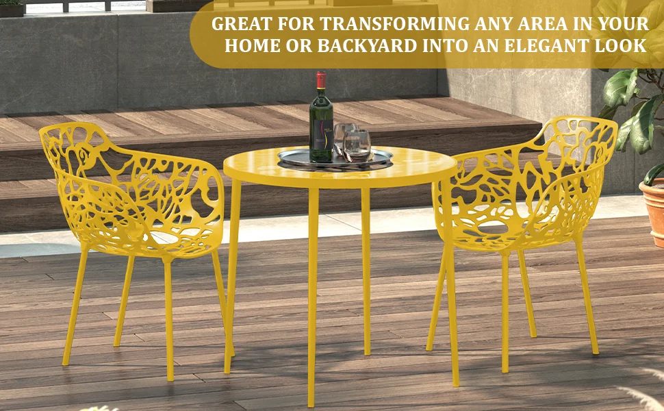 Modern Devon Aluminum Armchair, Set of 4