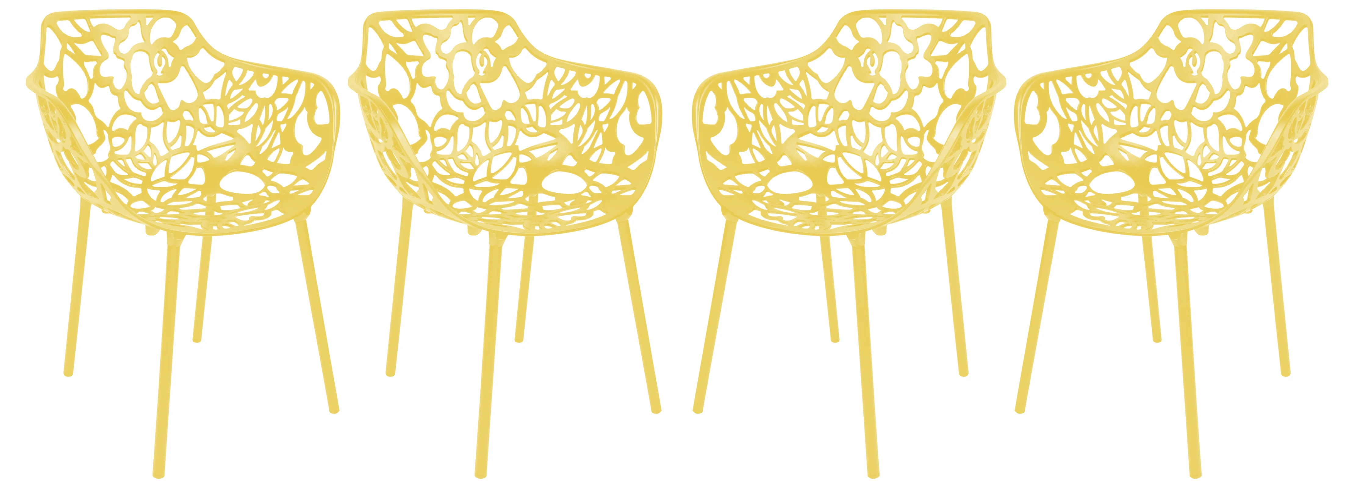 Modern Devon Aluminum Armchair, Set of 4