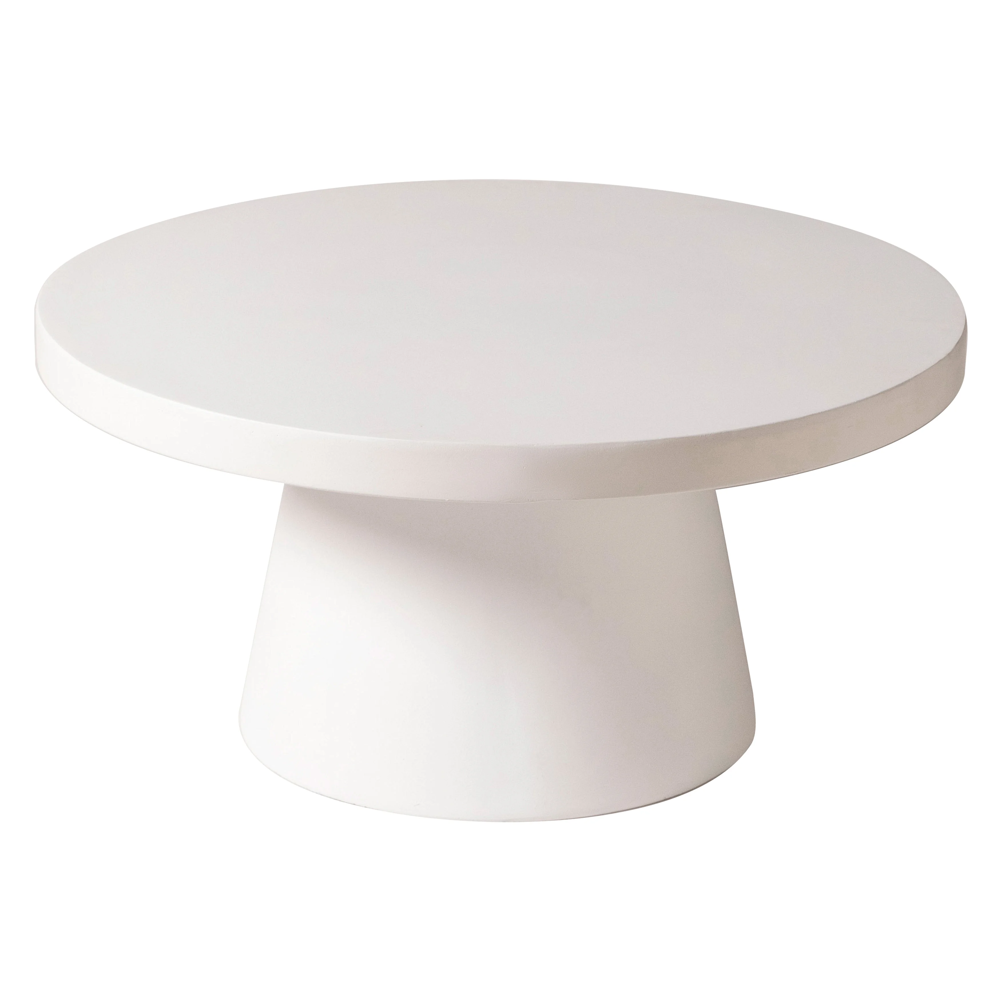 Dune Collection Fiberglass Outdoor Coffee Table In White