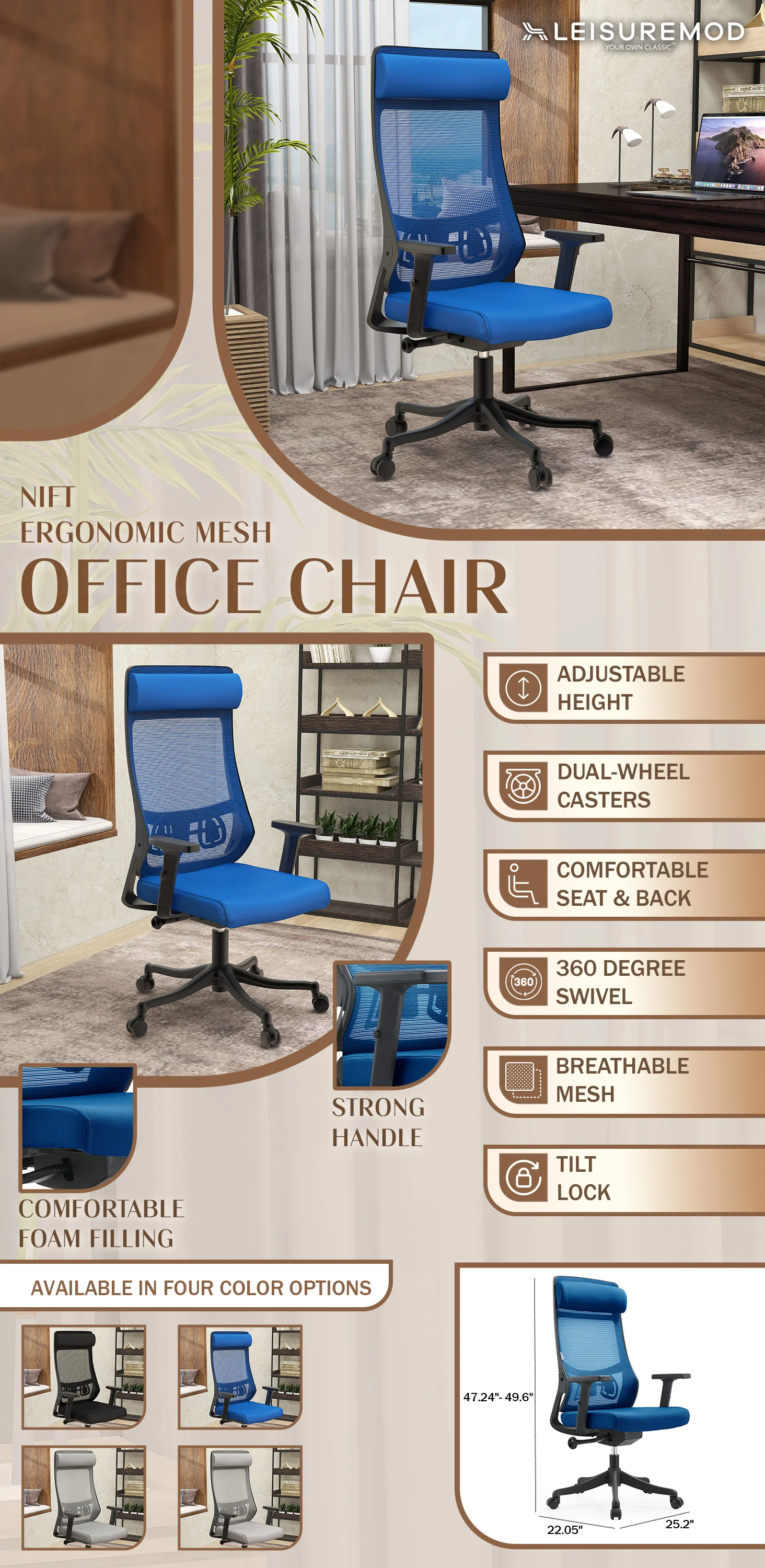 Office Dale Series Office Task Chair In Blue