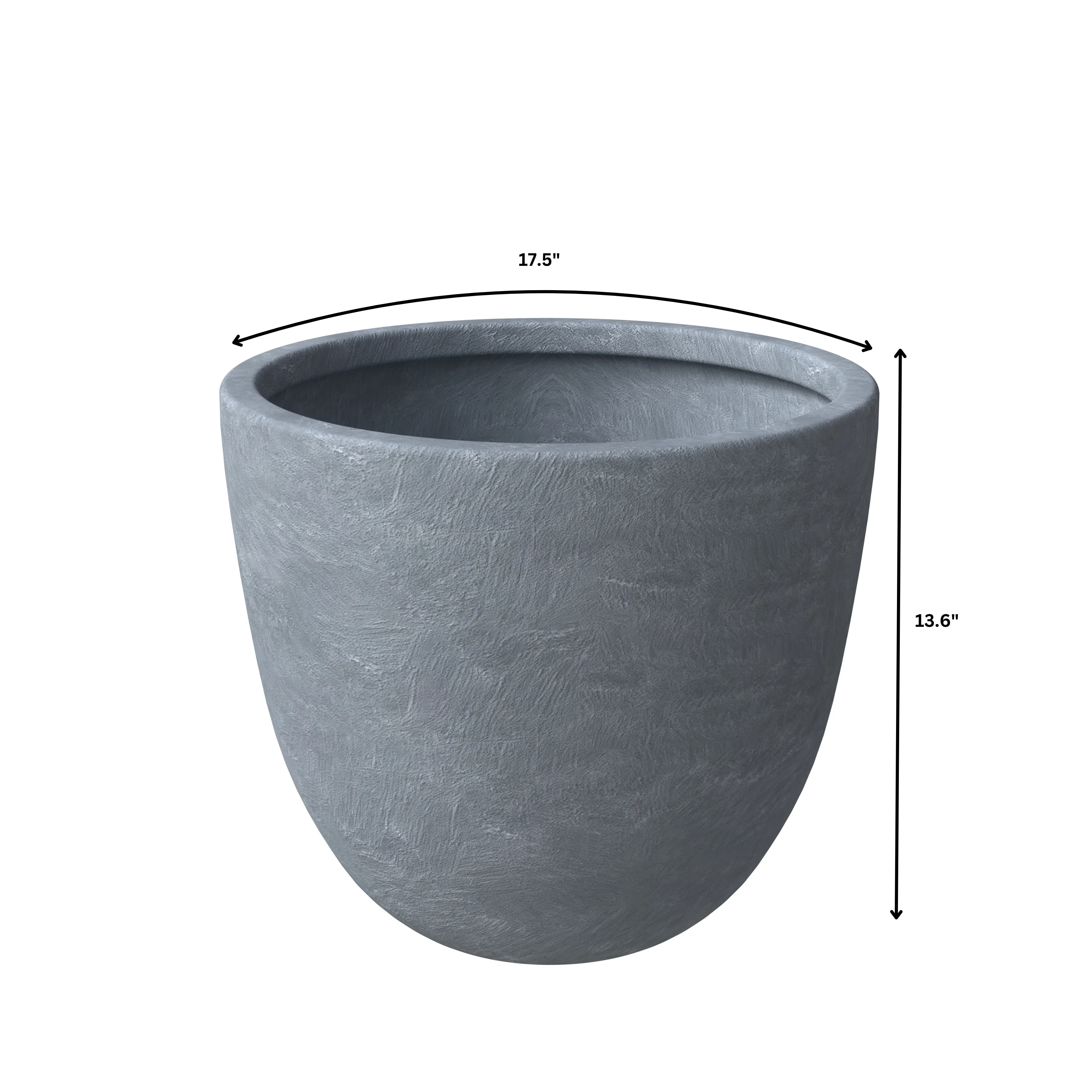 Dahlia Series Poly Stone Planter Set in Aged Concrete