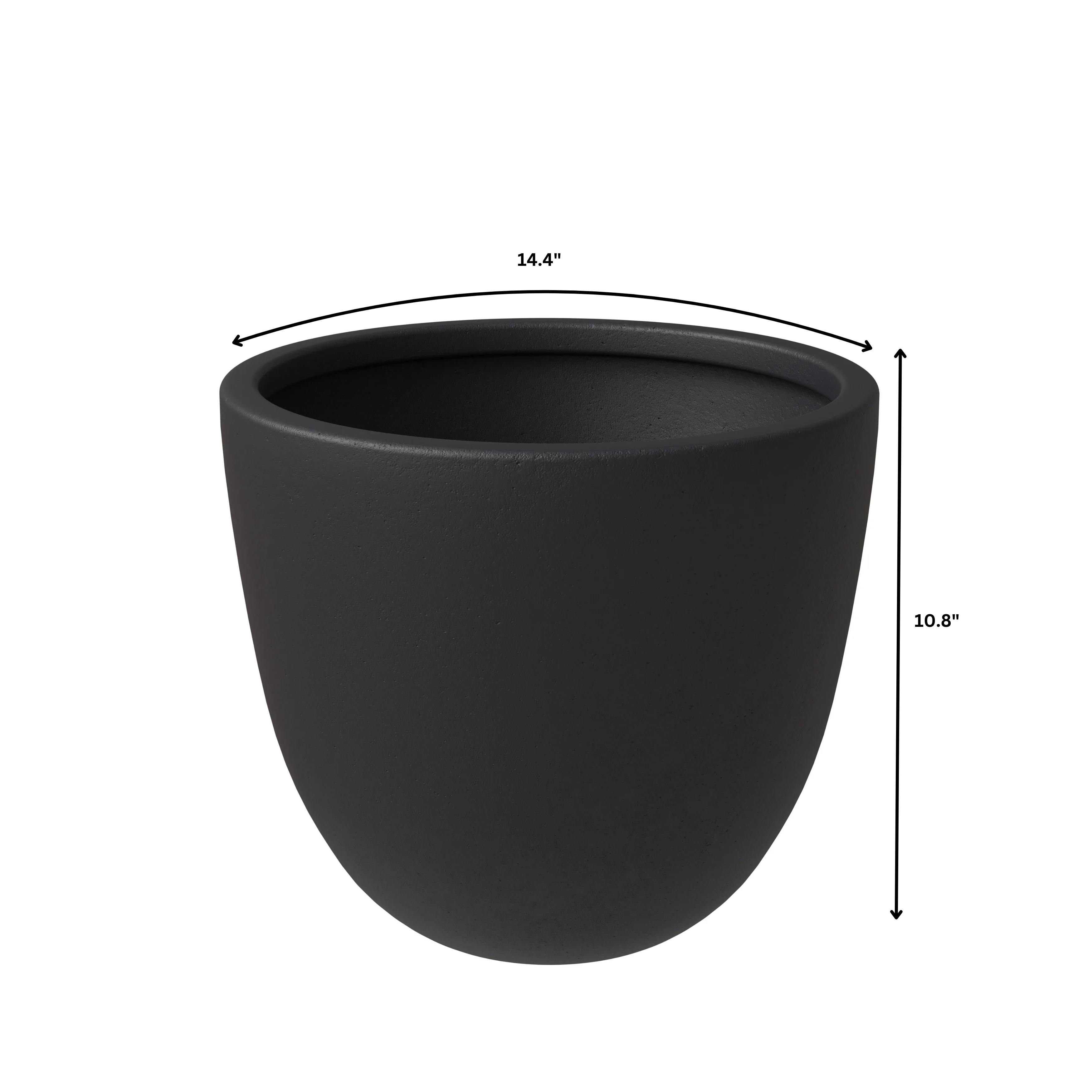 Dahlia Series Poly Stone Planter Set in Black