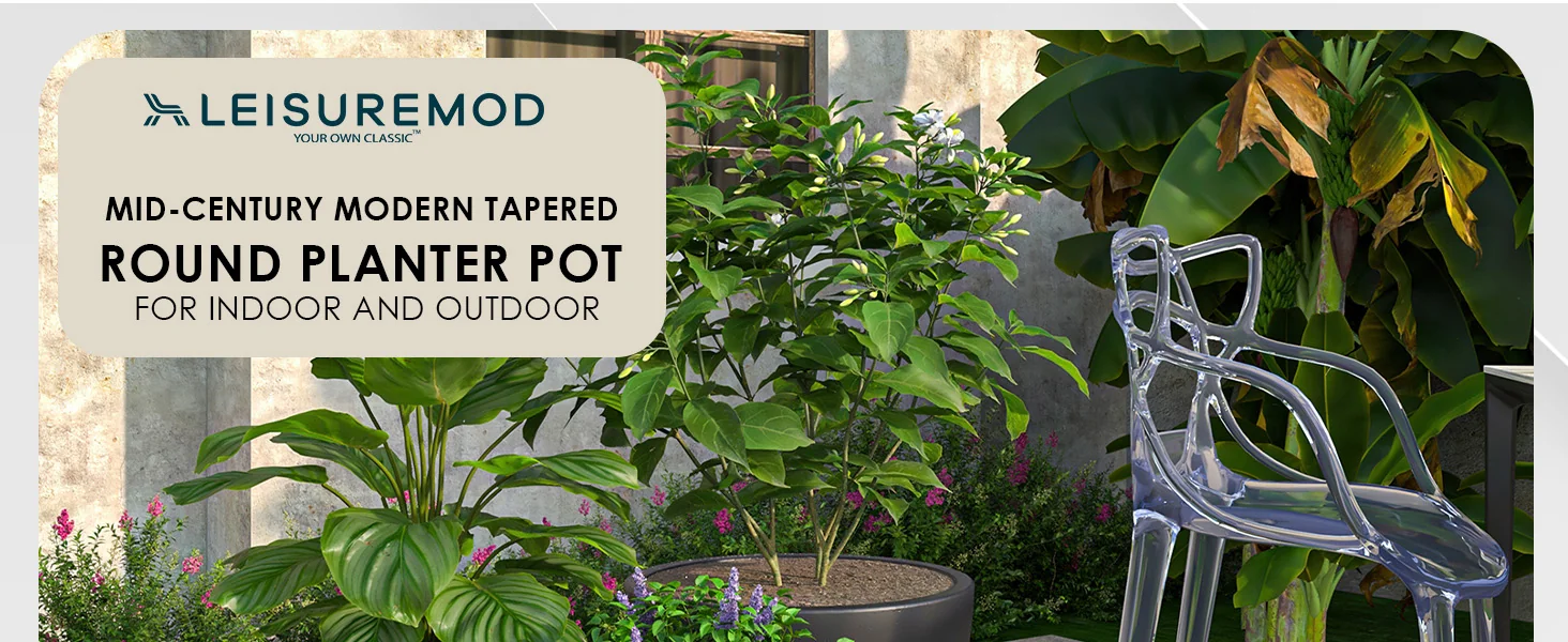 Dahlia Series Poly Stone Planter Set in Black