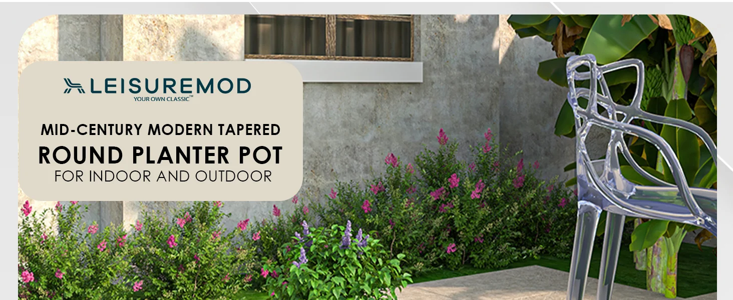 Dahlia Series Poly Stone Planter in Aged Concrete 14.4 Dia, 10.8 High