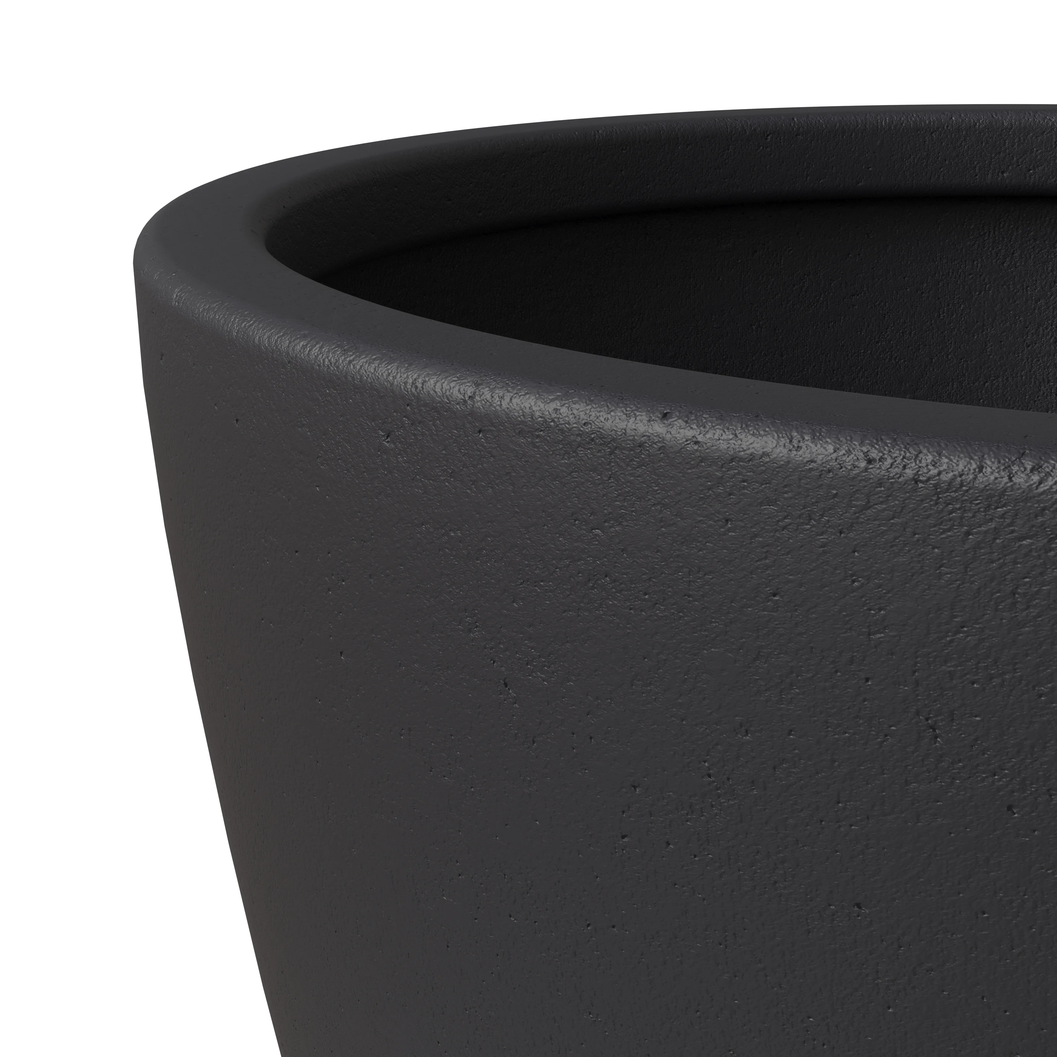 Dahlia Series Poly Stone Planter in Black 14.4 Dia, 10.8 High